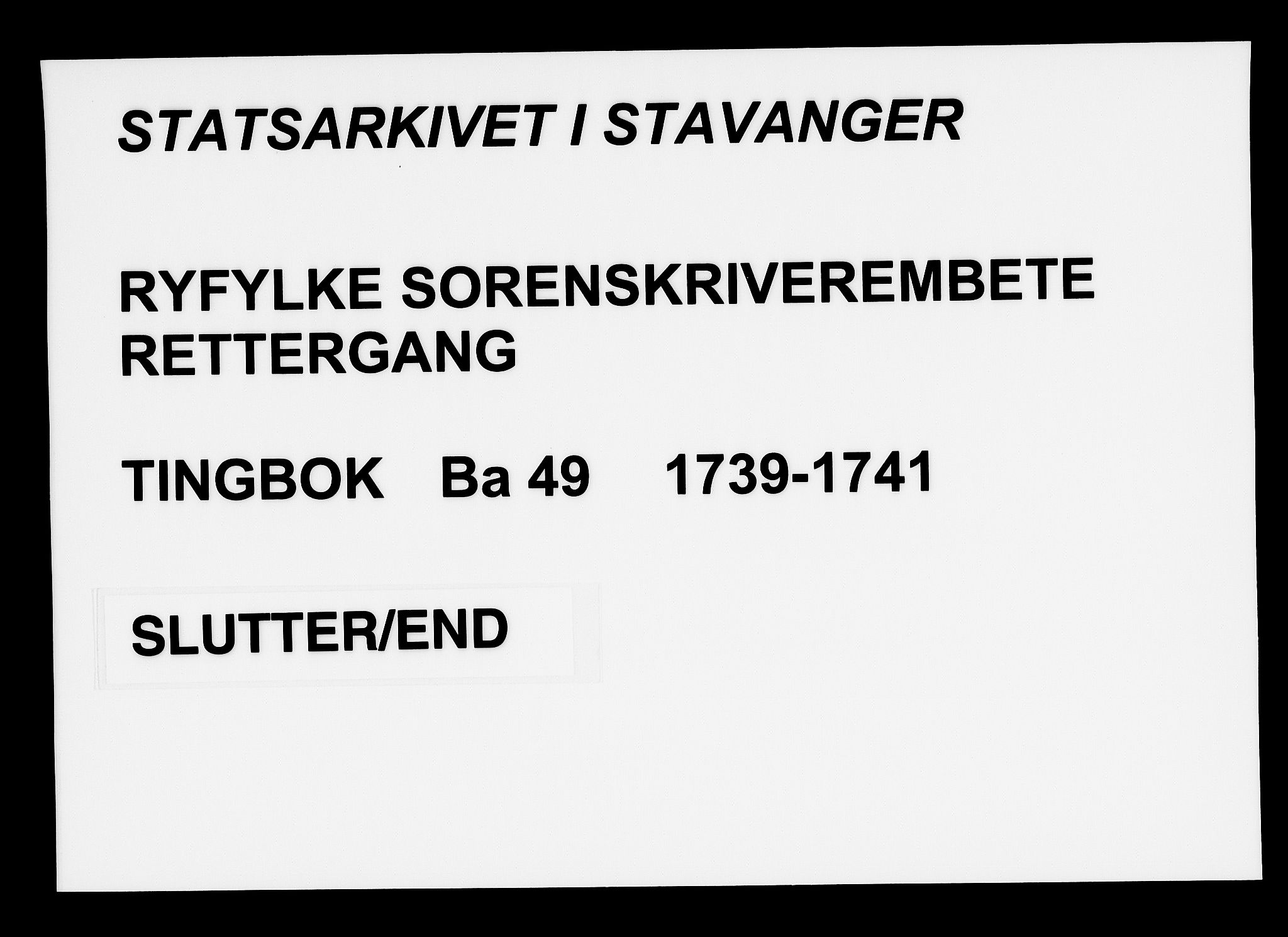 Ryfylke tingrett, SAST/A-100055/001/I/IB/IBBa/L0049: Tingbok, Karmsund og Hesby, 1739-1741