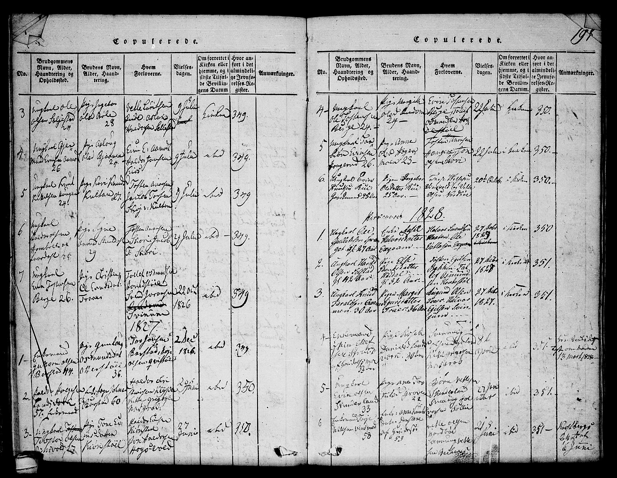 Seljord kirkebøker, AV/SAKO-A-20/F/Fc/L0001: Ministerialbok nr. III 1, 1815-1831, s. 197