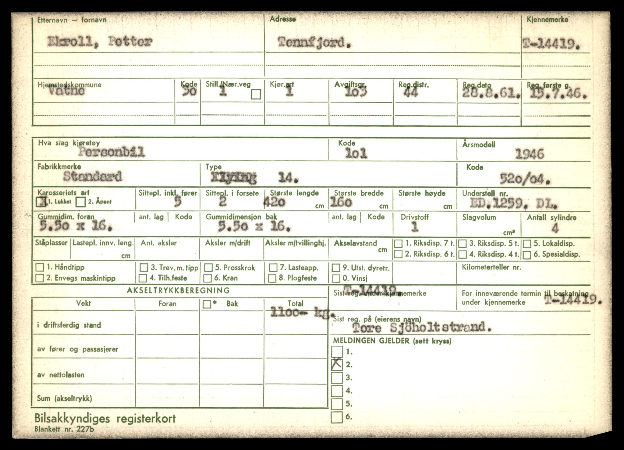 Møre og Romsdal vegkontor - Ålesund trafikkstasjon, AV/SAT-A-4099/F/Fe/L0045: Registreringskort for kjøretøy T 14320 - T 14444, 1927-1998, s. 2559