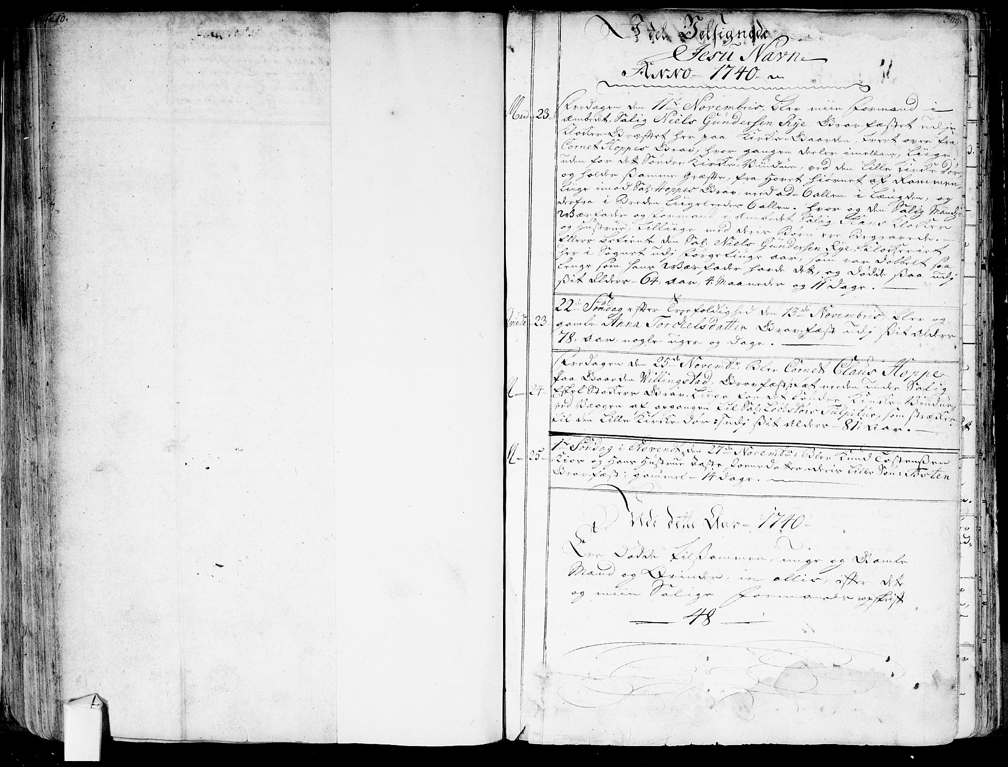 Røyken kirkebøker, SAKO/A-241/G/Ga/L0001: Klokkerbok nr. 1, 1740-1768, s. 308-309