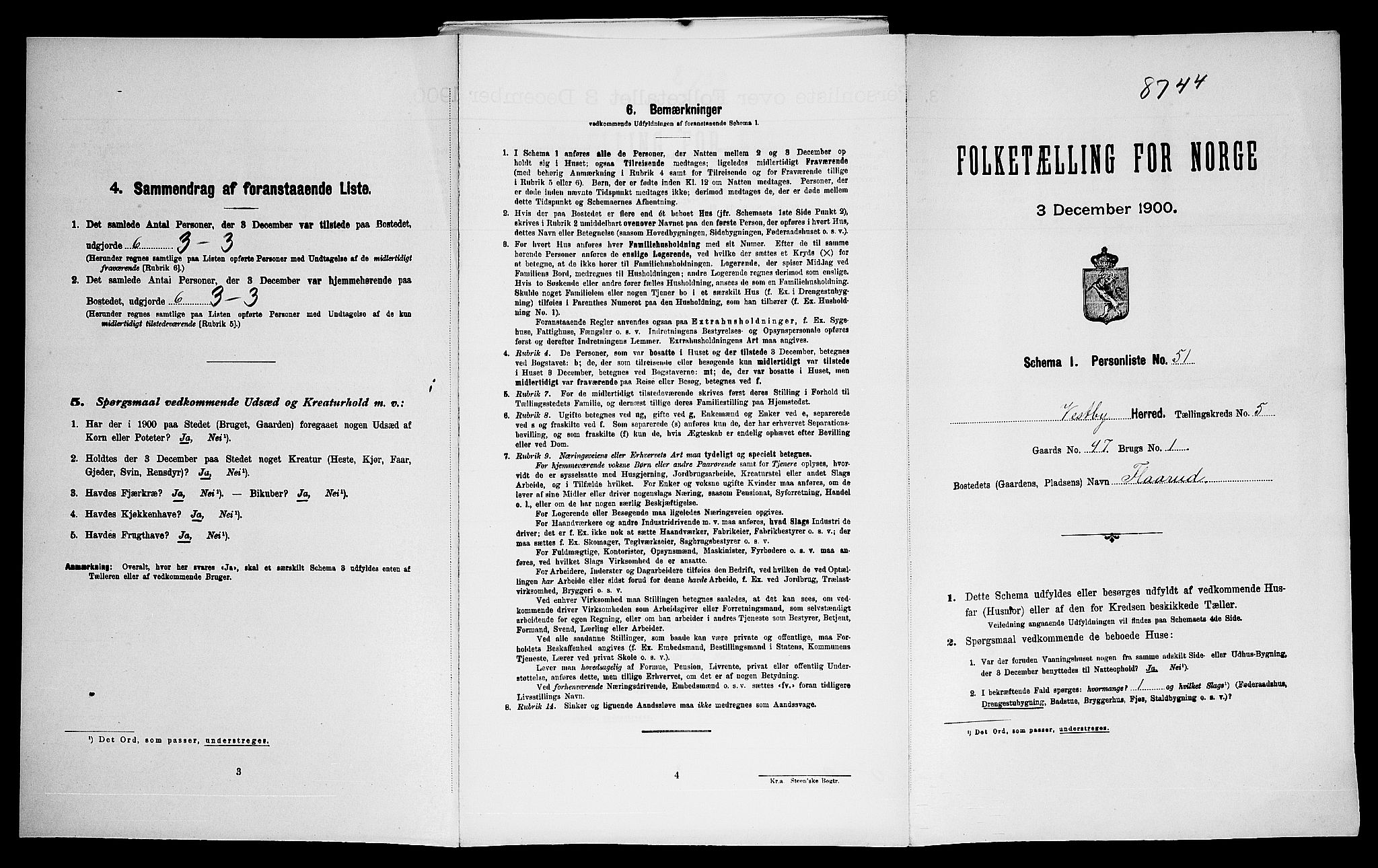 SAO, Folketelling 1900 for 0211 Vestby herred, 1900
