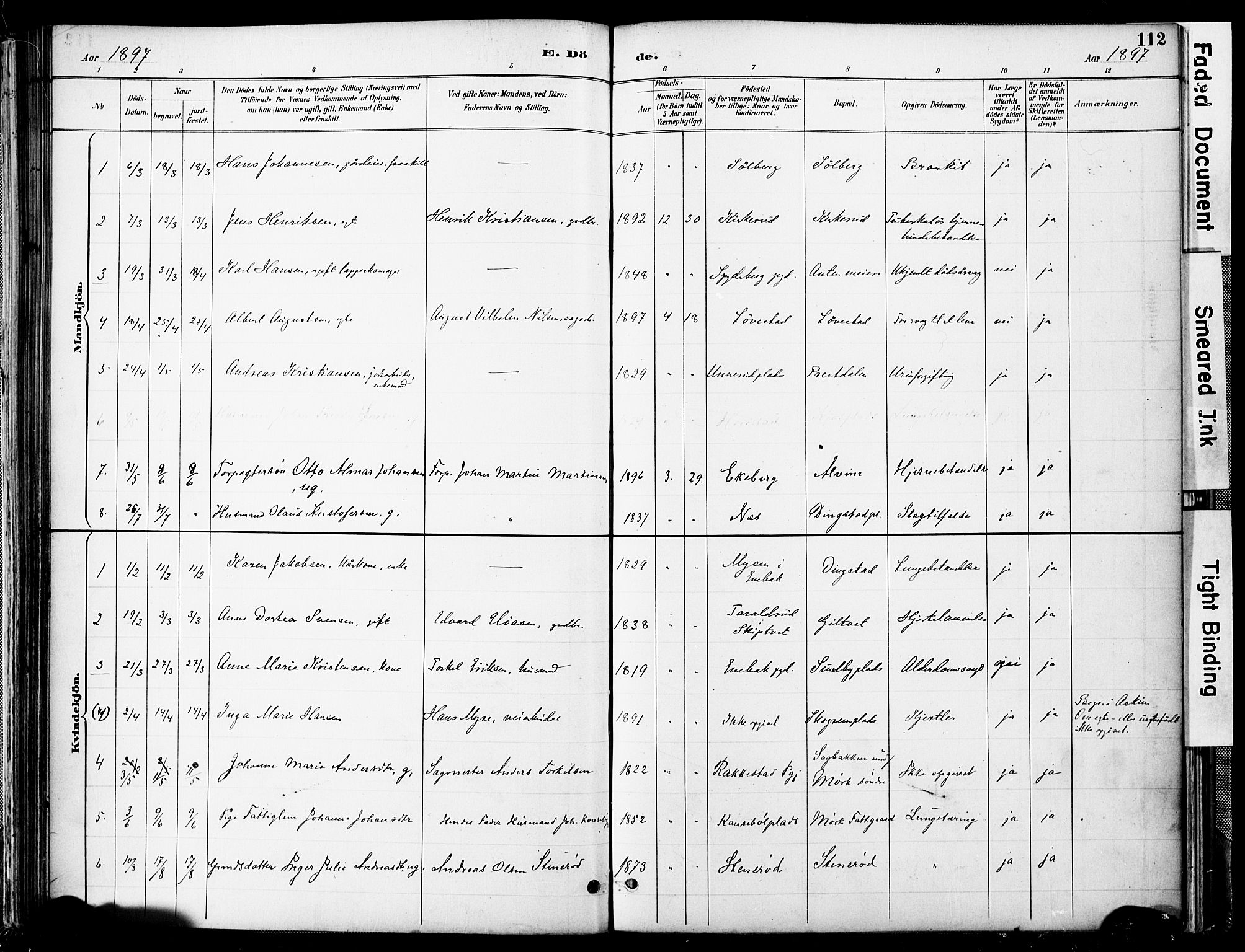 Spydeberg prestekontor Kirkebøker, SAO/A-10924/F/Fa/L0008: Ministerialbok nr. I 8, 1886-1900, s. 112