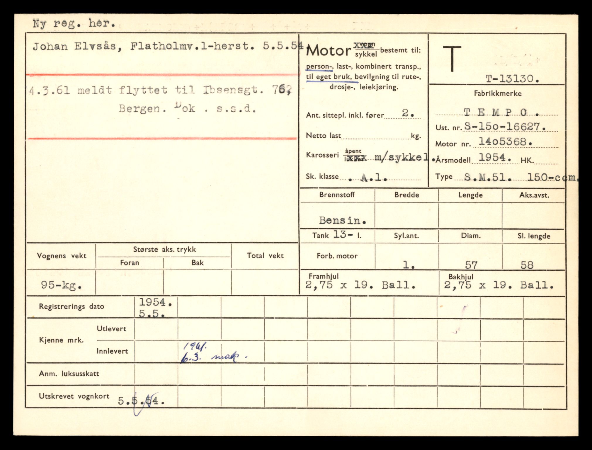 Møre og Romsdal vegkontor - Ålesund trafikkstasjon, AV/SAT-A-4099/F/Fe/L0037: Registreringskort for kjøretøy T 13031 - T 13179, 1927-1998, s. 1997