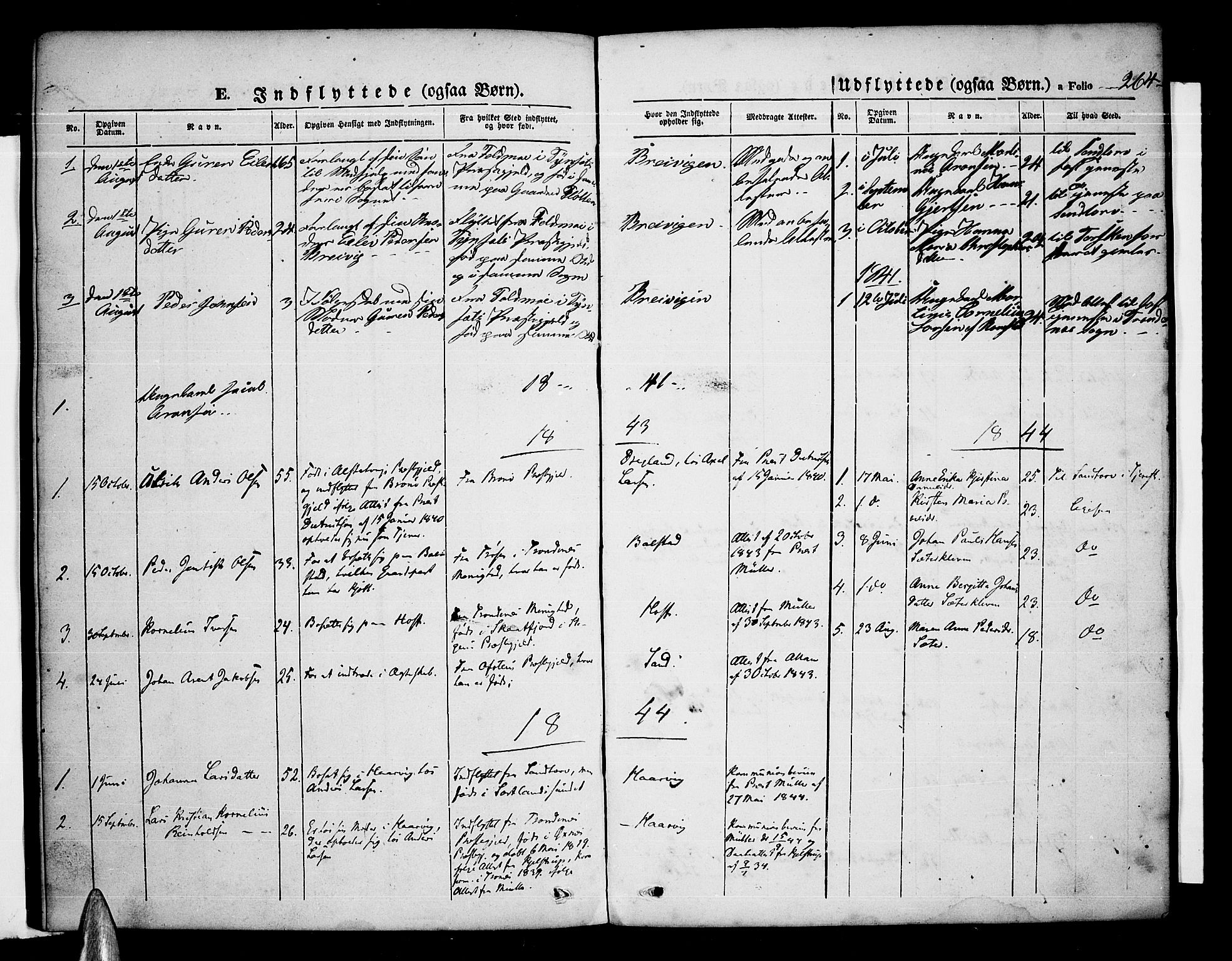 Ministerialprotokoller, klokkerbøker og fødselsregistre - Nordland, AV/SAT-A-1459/865/L0929: Klokkerbok nr. 865C01, 1840-1866, s. 264