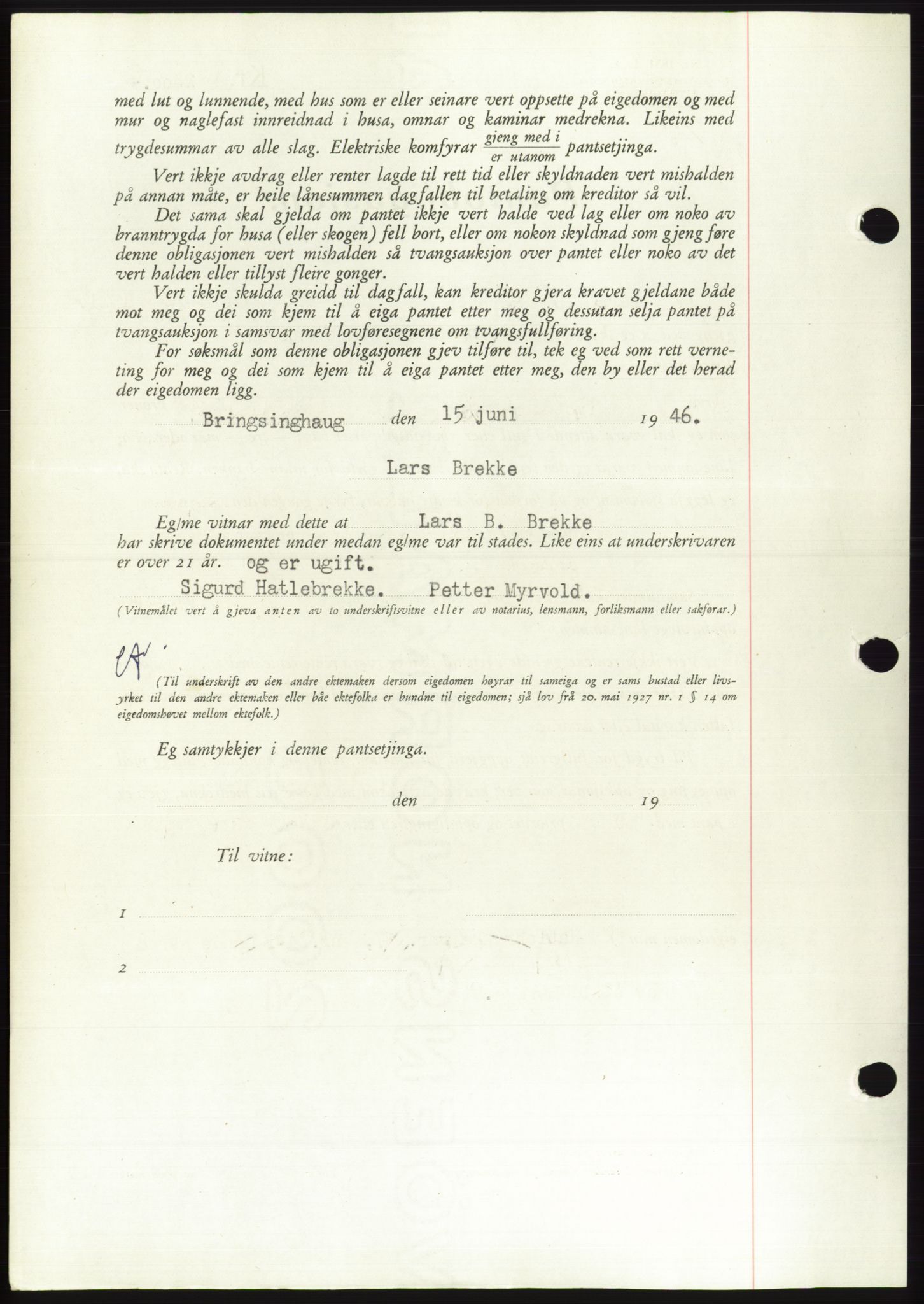 Søre Sunnmøre sorenskriveri, AV/SAT-A-4122/1/2/2C/L0114: Pantebok nr. 1-2B, 1943-1947, Dagboknr: 680/1946