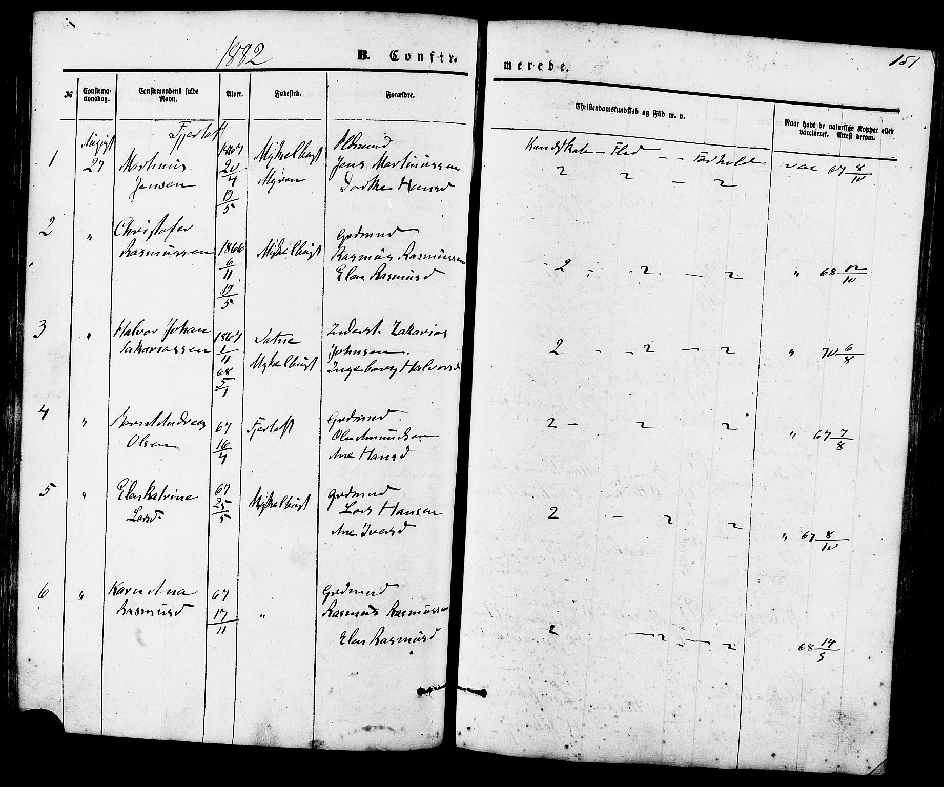 Ministerialprotokoller, klokkerbøker og fødselsregistre - Møre og Romsdal, AV/SAT-A-1454/536/L0500: Ministerialbok nr. 536A09, 1876-1889, s. 151