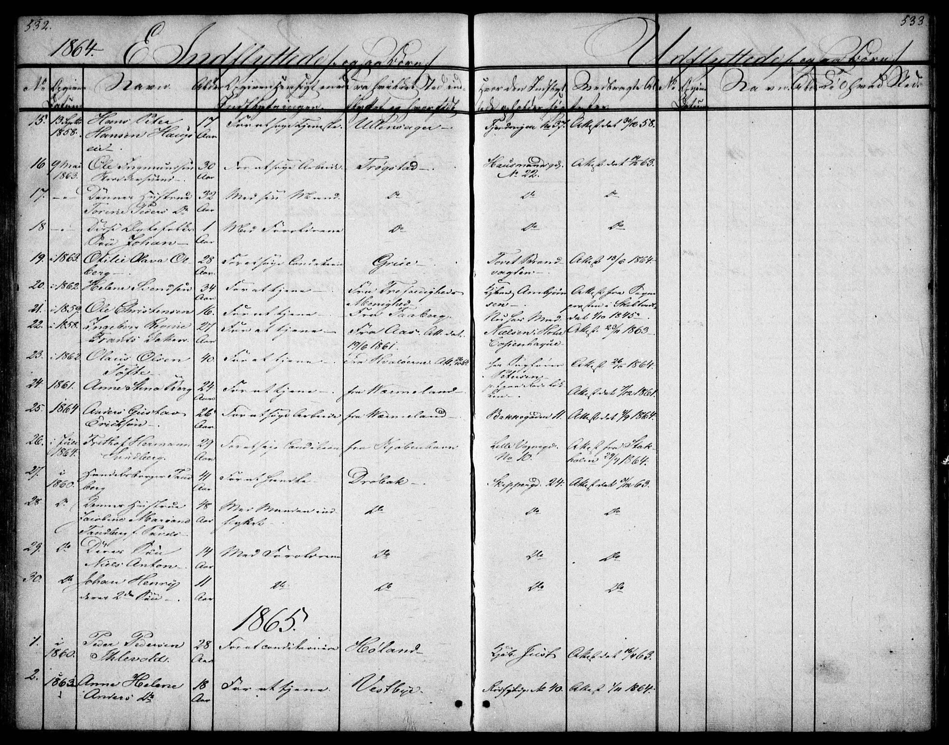Oslo domkirke Kirkebøker, SAO/A-10752/F/Fa/L0028: Ministerialbok nr. 28, 1840-1876, s. 532-533