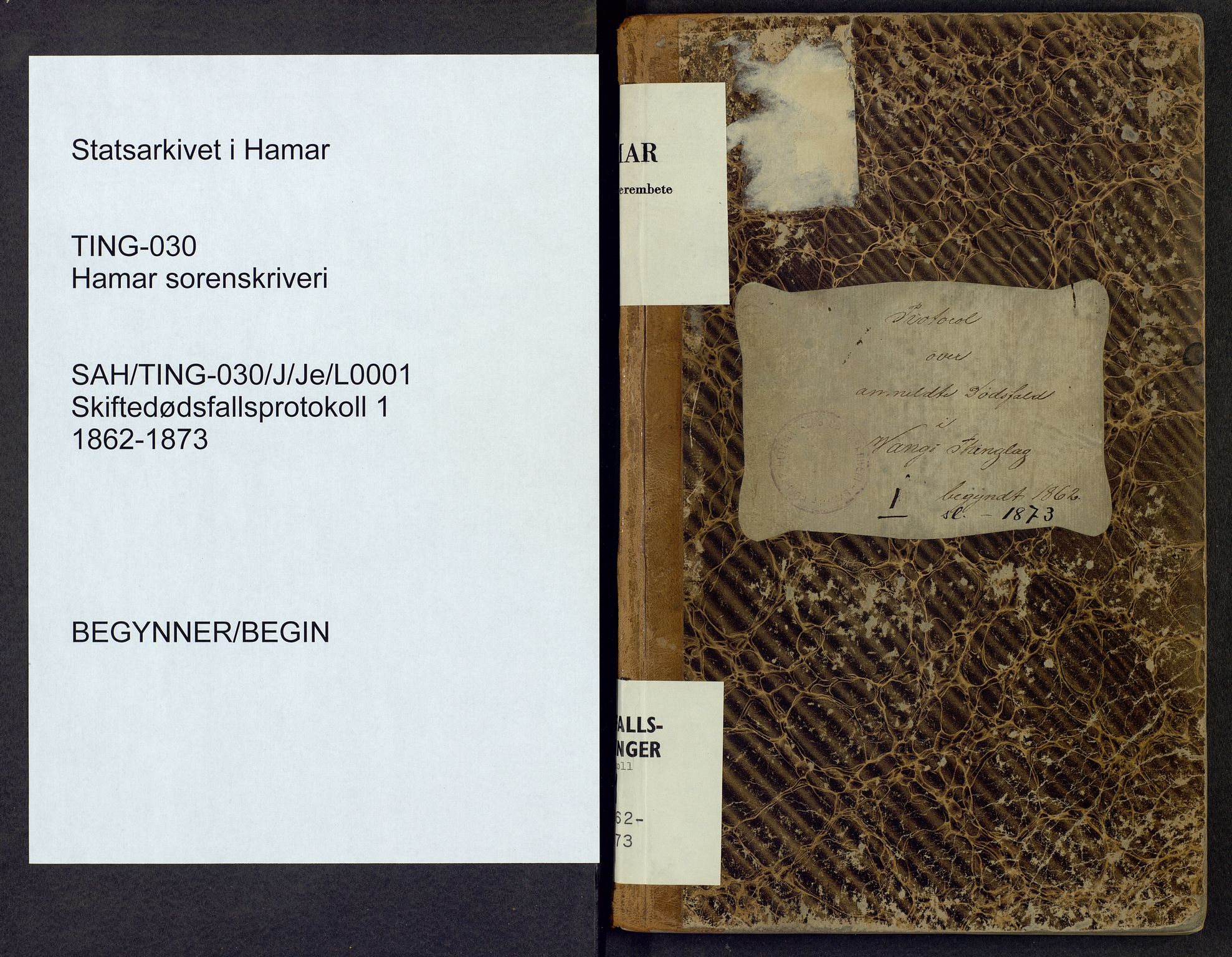 Hamar sorenskriveri, SAH/TING-030/J/Je/L0001: Dødsfallsprotokoll, 1862-1873