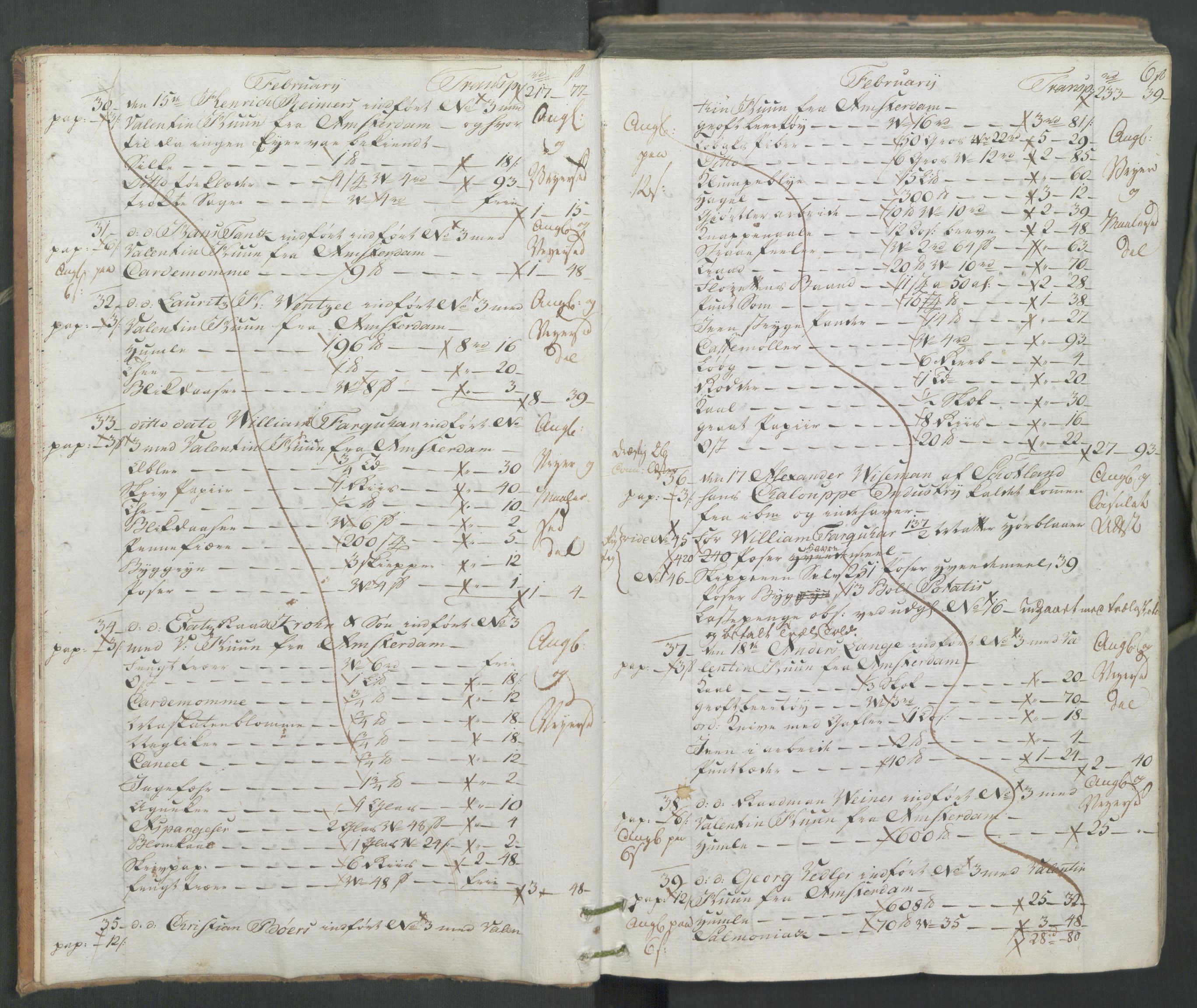 Generaltollkammeret, tollregnskaper, AV/RA-EA-5490/R26/L0222/0001: Tollregnskaper Bergen A / Inngående hovedtollbok, 1786, s. 5b-6a