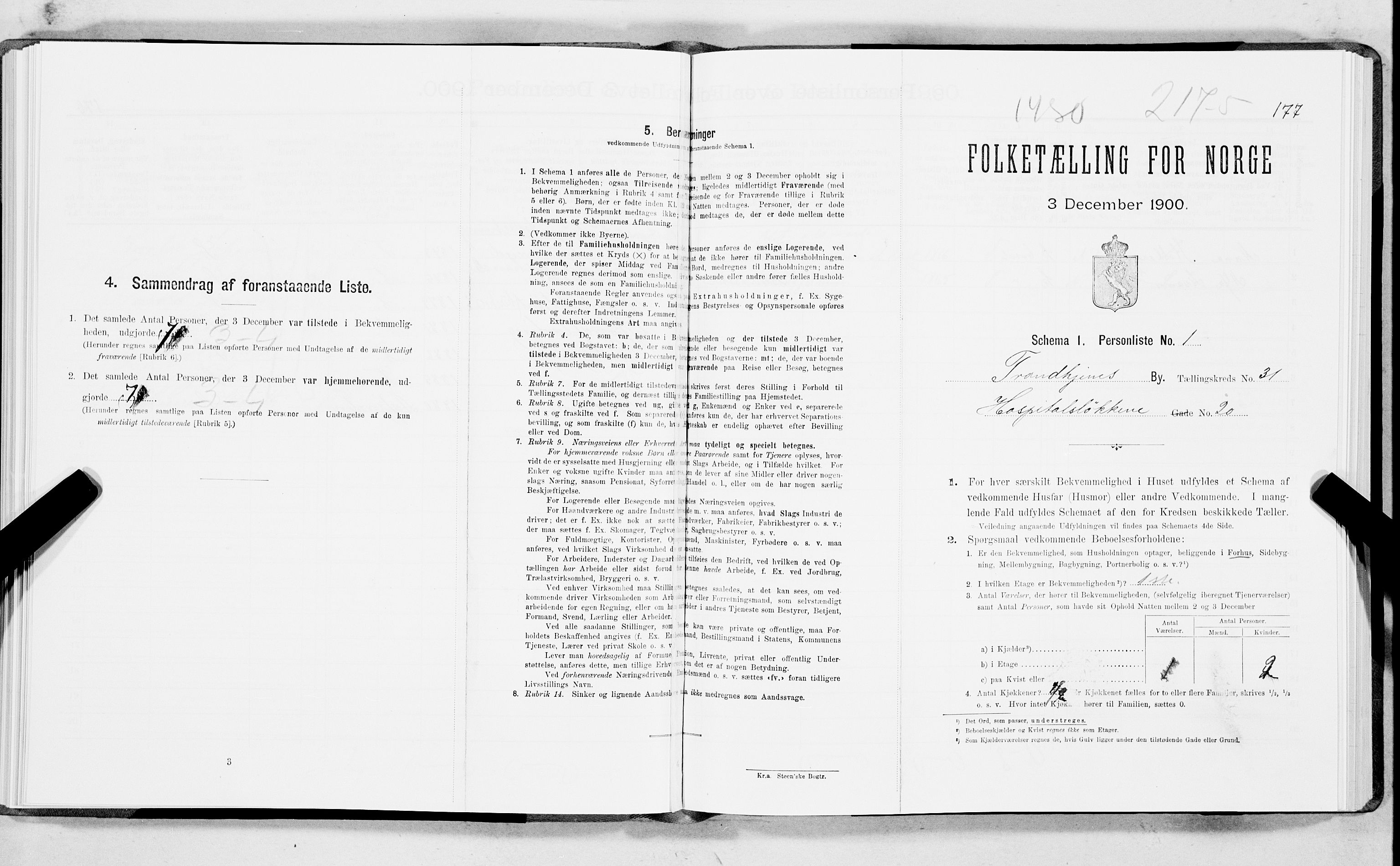 SAT, Folketelling 1900 for 1601 Trondheim kjøpstad, 1900, s. 5076