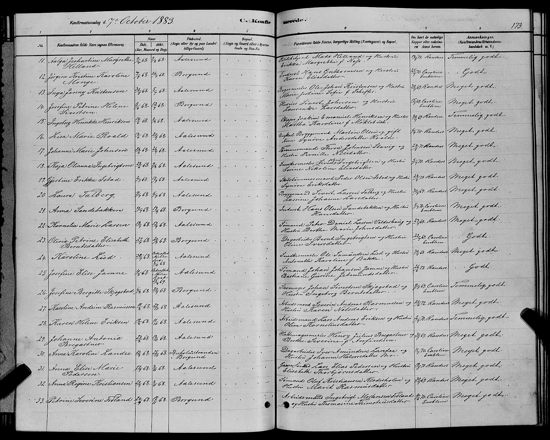 Ministerialprotokoller, klokkerbøker og fødselsregistre - Møre og Romsdal, SAT/A-1454/529/L0466: Klokkerbok nr. 529C03, 1878-1888, s. 174