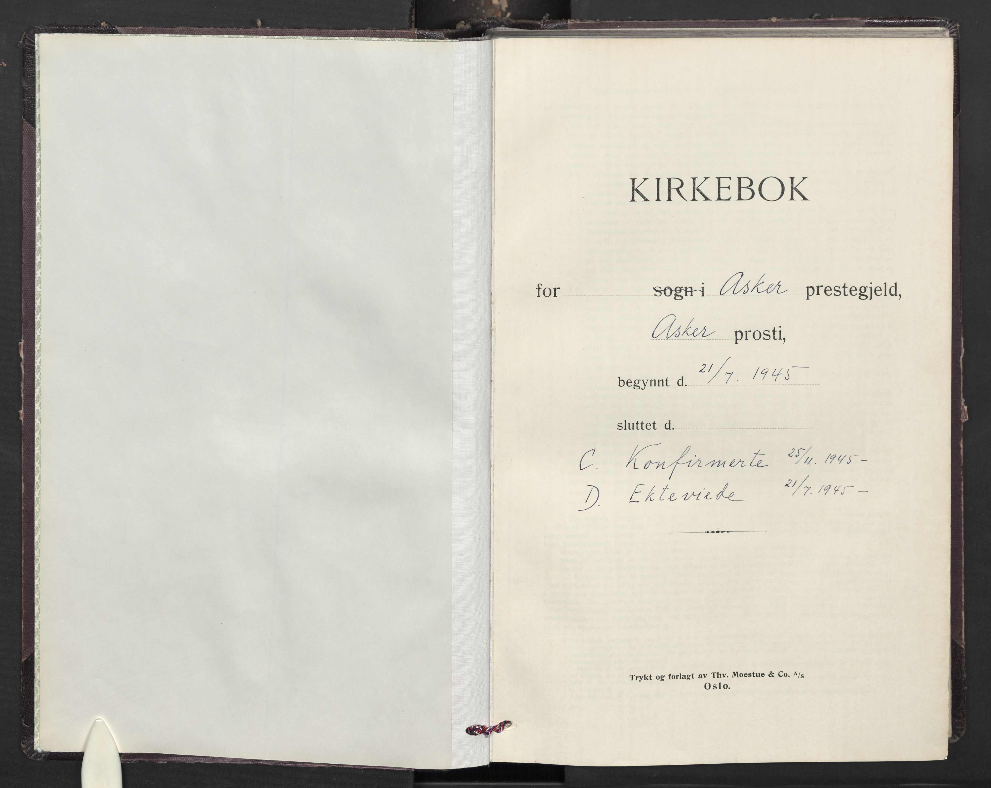 Asker prestekontor Kirkebøker, SAO/A-10256a/F/Fa/L0024: Ministerialbok nr. I 24, 1945-1952