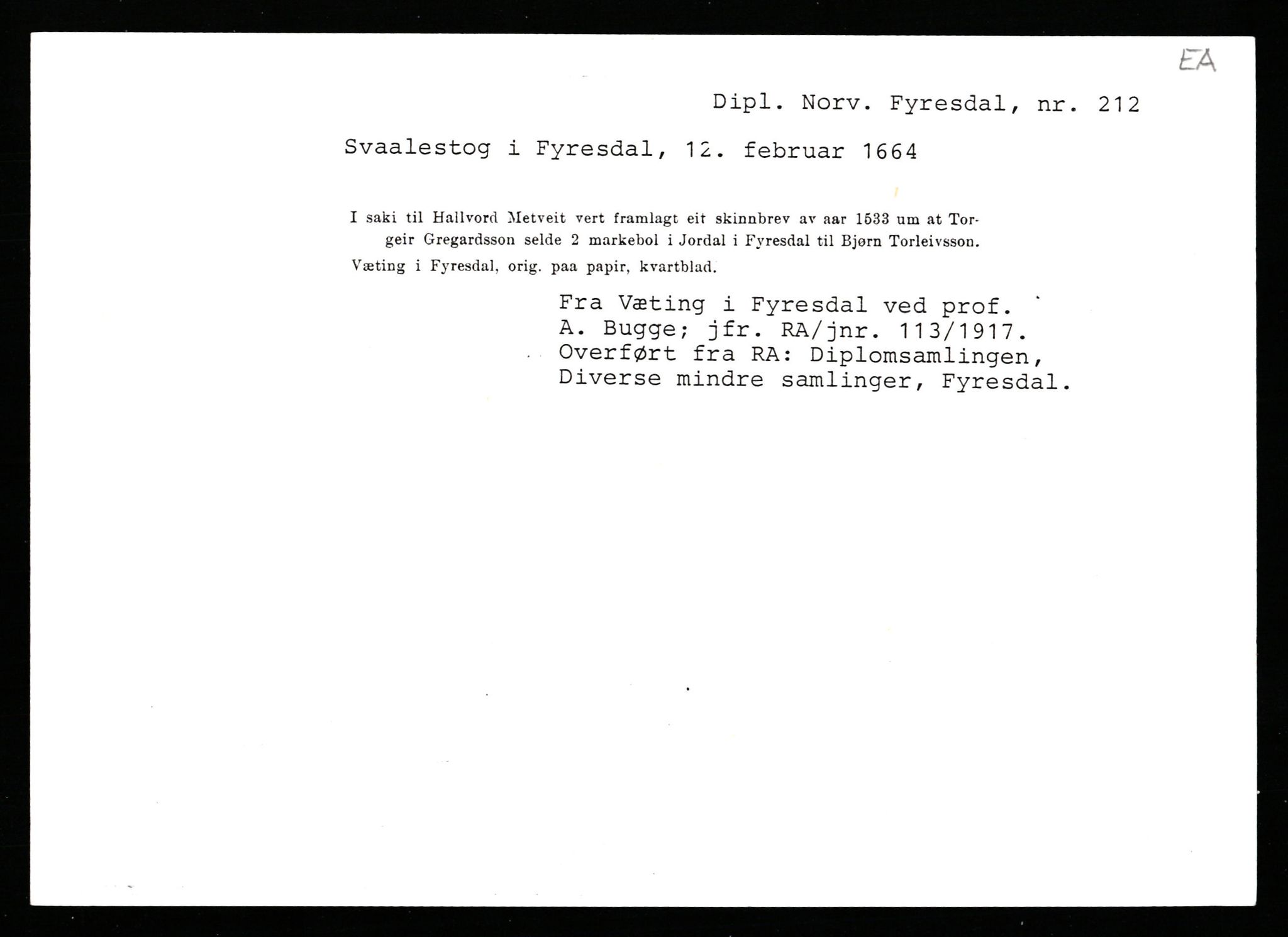 Riksarkivets diplomsamling, AV/RA-EA-5965/F35/F35b/L0010: Riksarkivets diplomer, seddelregister, 1656-1670, s. 413