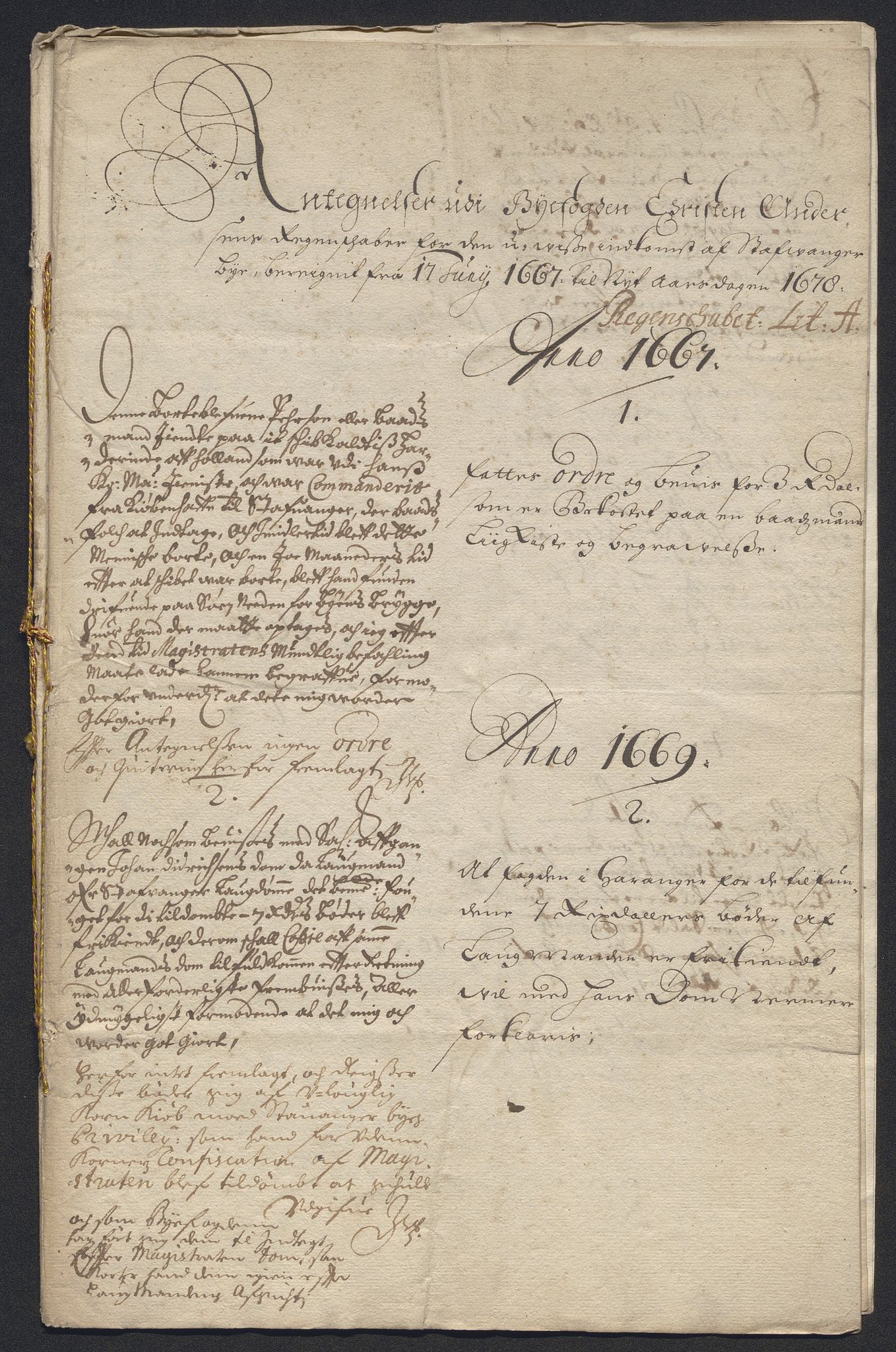 Rentekammeret inntil 1814, Reviderte regnskaper, Byregnskaper, AV/RA-EA-4066/R/Ro/L0316: [O14] Sikt og sakefall, 1662-1693, s. 209