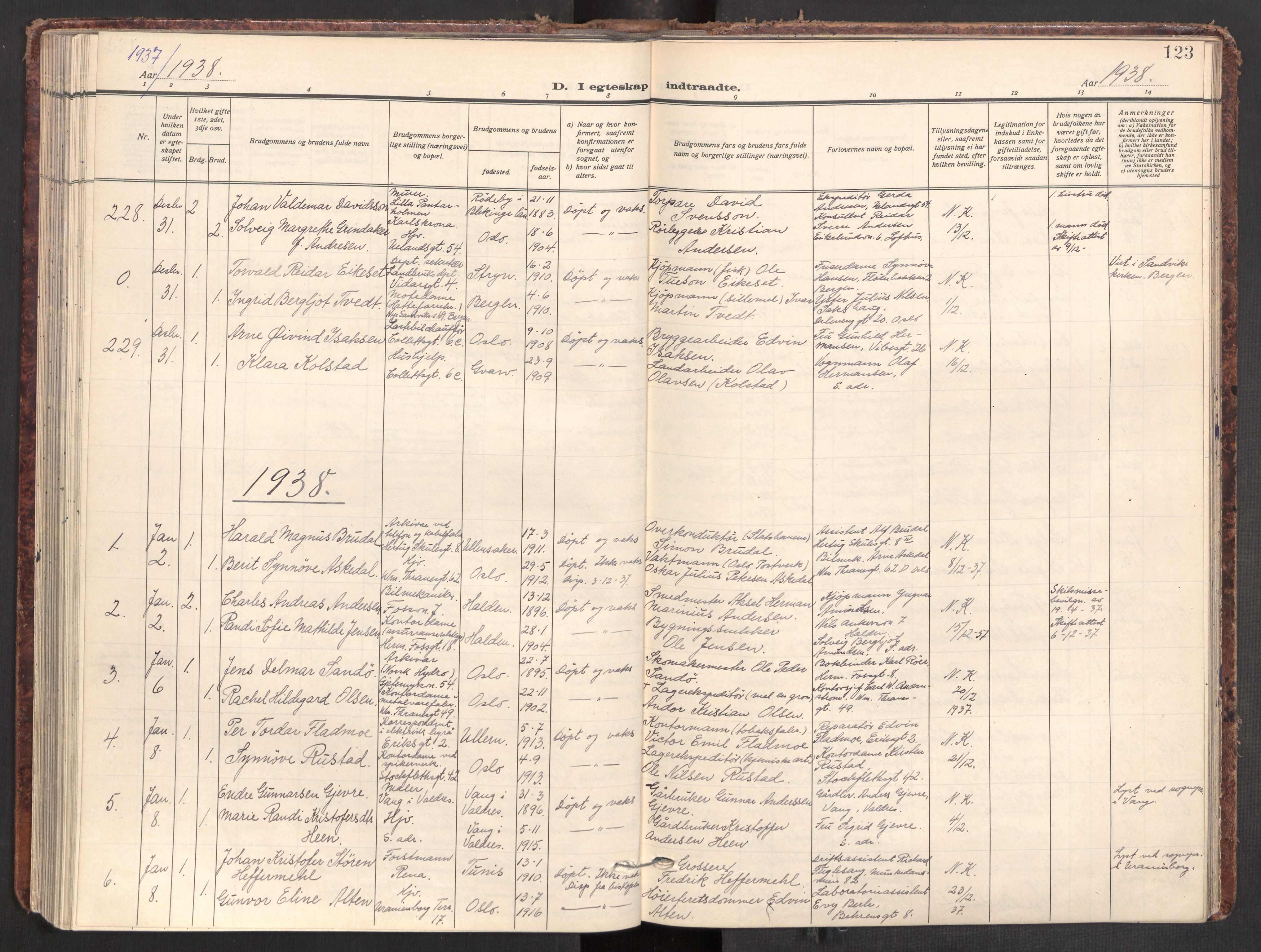 Gamle Aker prestekontor Kirkebøker, AV/SAO-A-10617a/F/L0021: Ministerialbok nr. 21, 1932-1941, s. 123