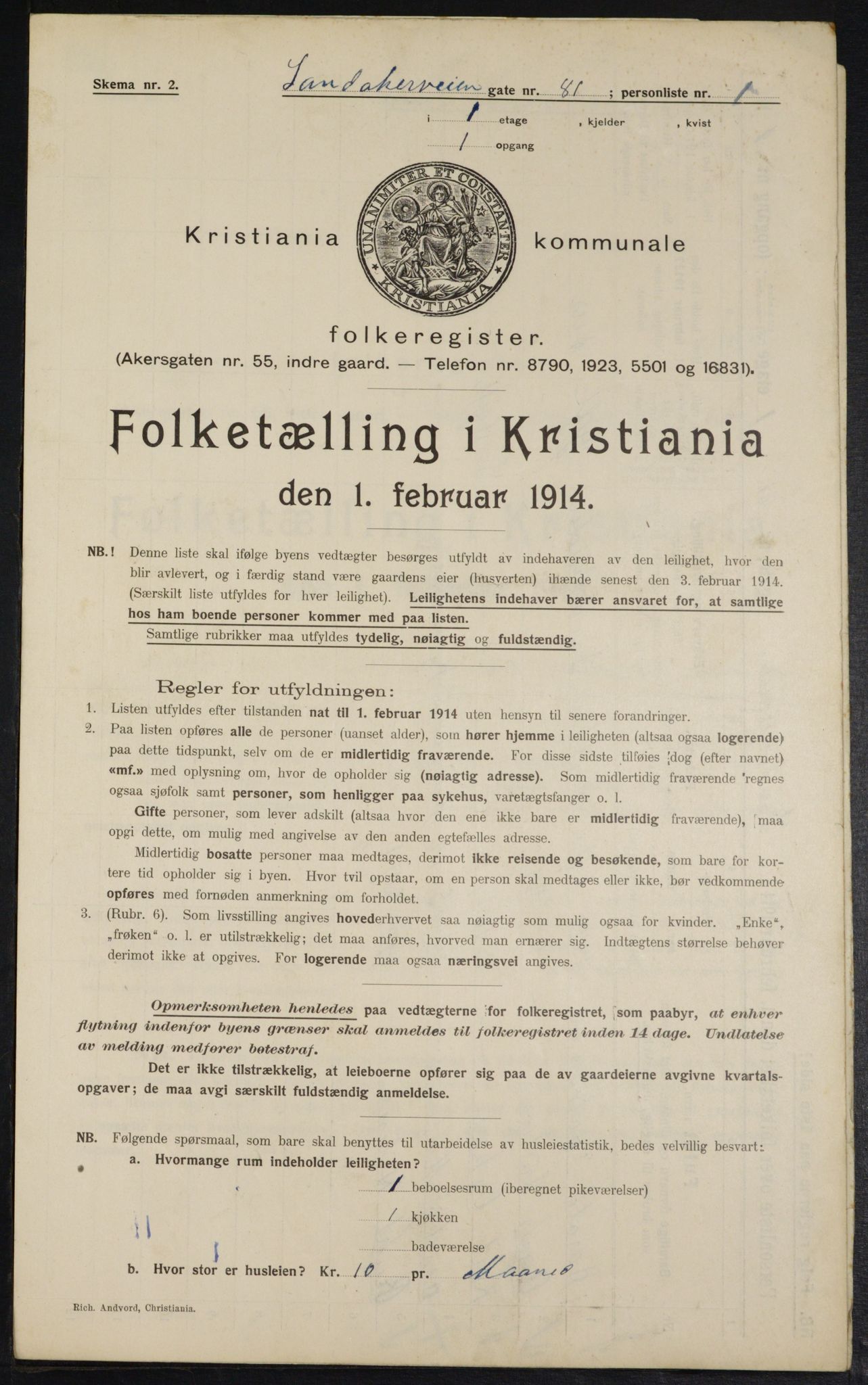 OBA, Kommunal folketelling 1.2.1914 for Kristiania, 1914, s. 87233