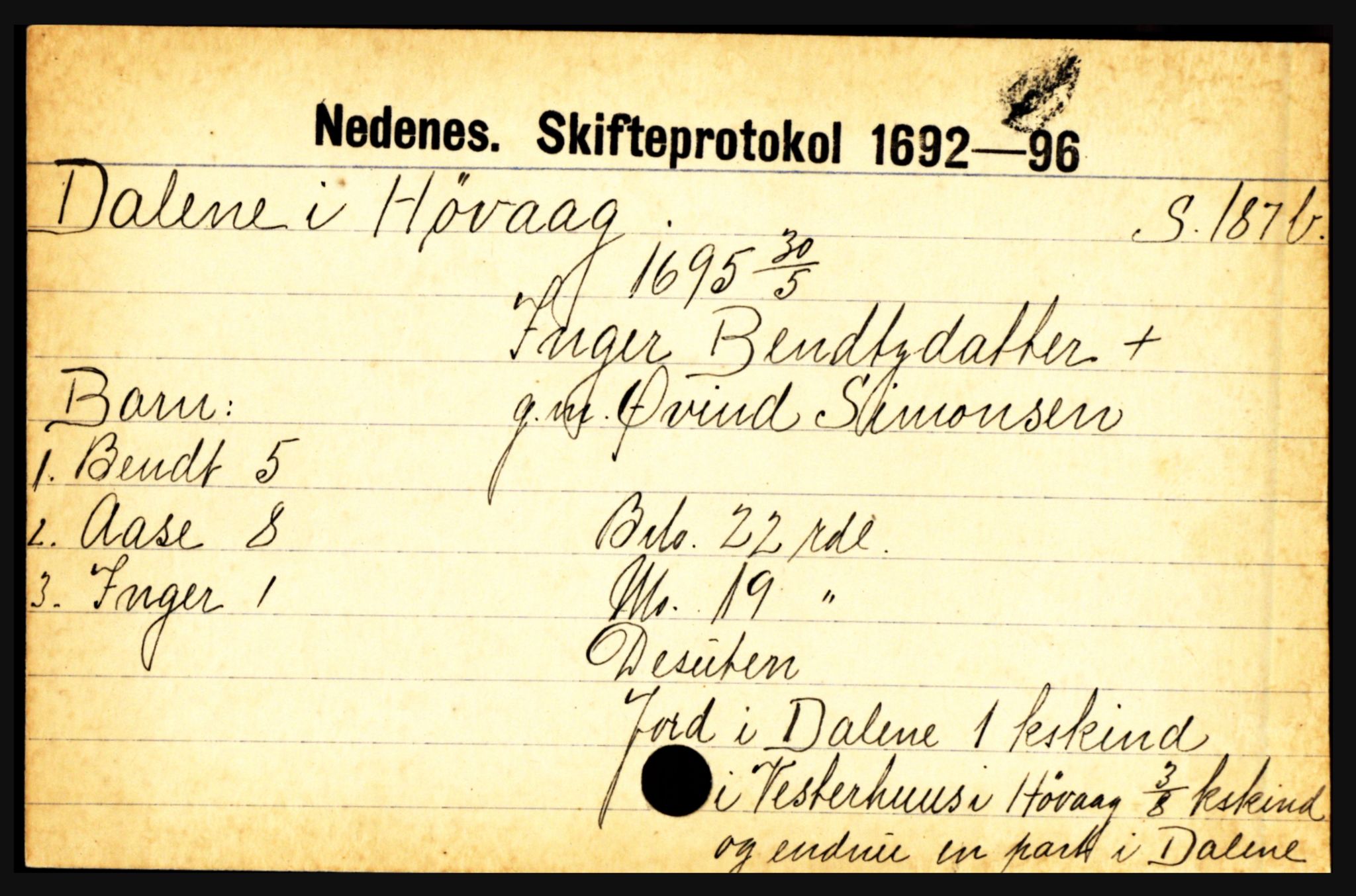 Nedenes sorenskriveri før 1824, AV/SAK-1221-0007/H, s. 5203