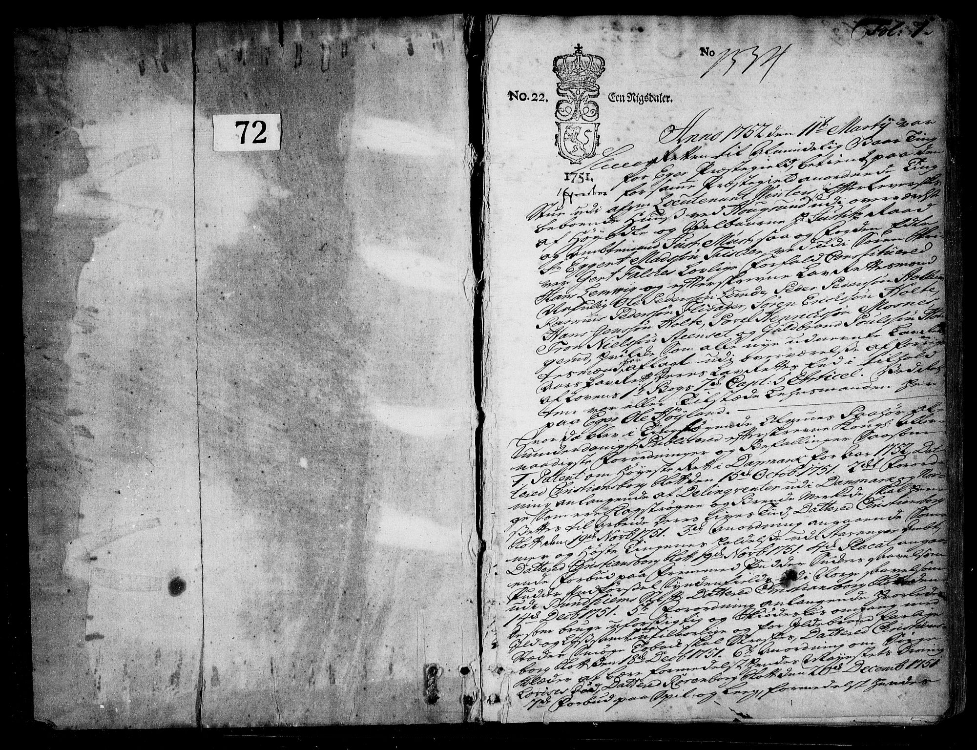 Eiker, Modum og Sigdal sorenskriveri, SAKO/A-123/F/Fa/Fab/L0004: Tingbok, 1752-1753, s. 1