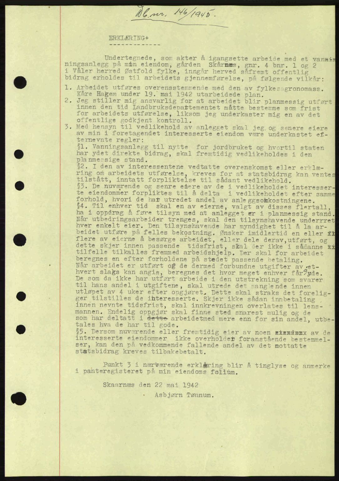Moss sorenskriveri, SAO/A-10168: Pantebok nr. A13, 1944-1945, Dagboknr: 146/1945