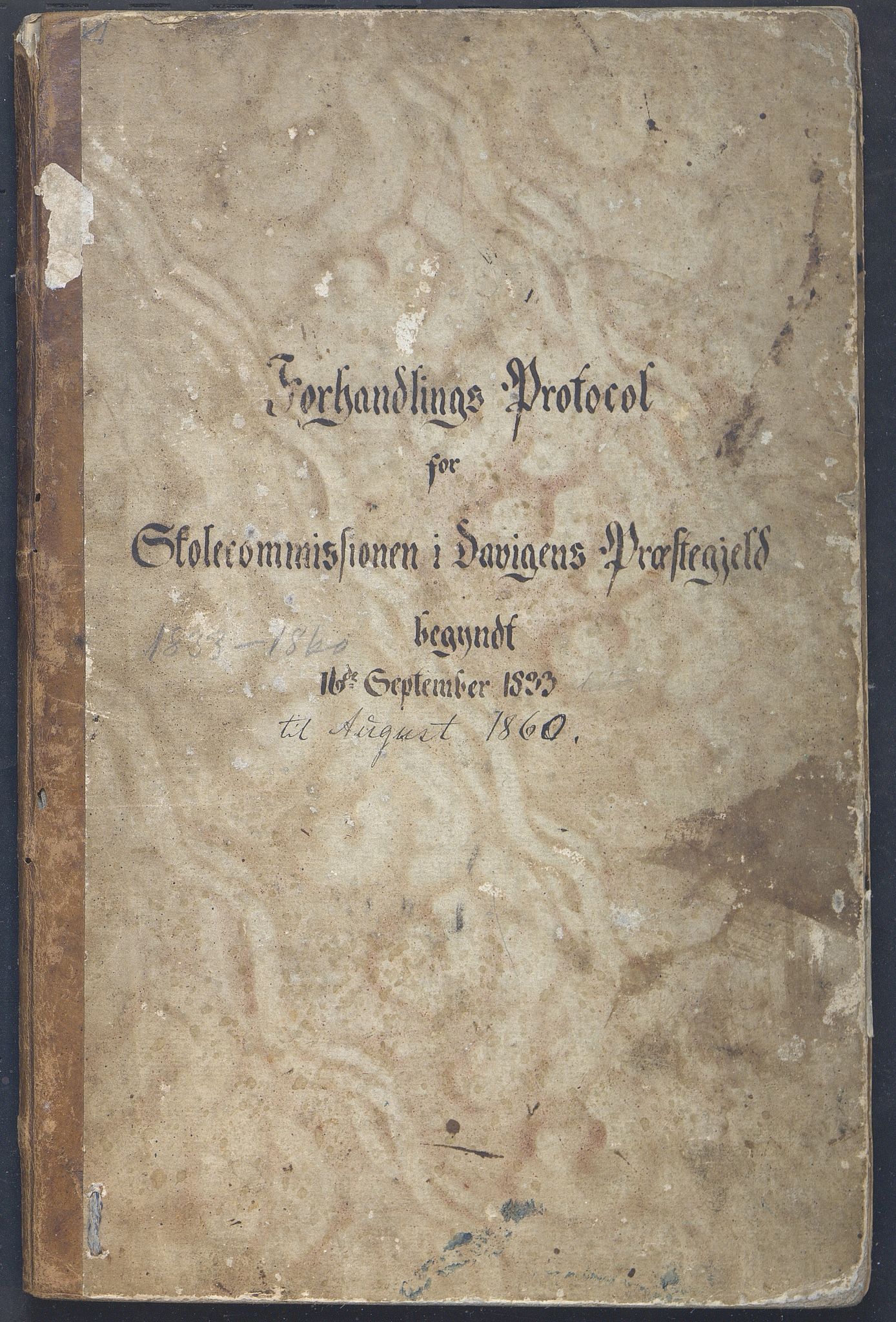 Davik kommune. Skulestyret, VLFK/K-14420.510/100/L0001: møtebok for Davik skulestyre, 1833-1860