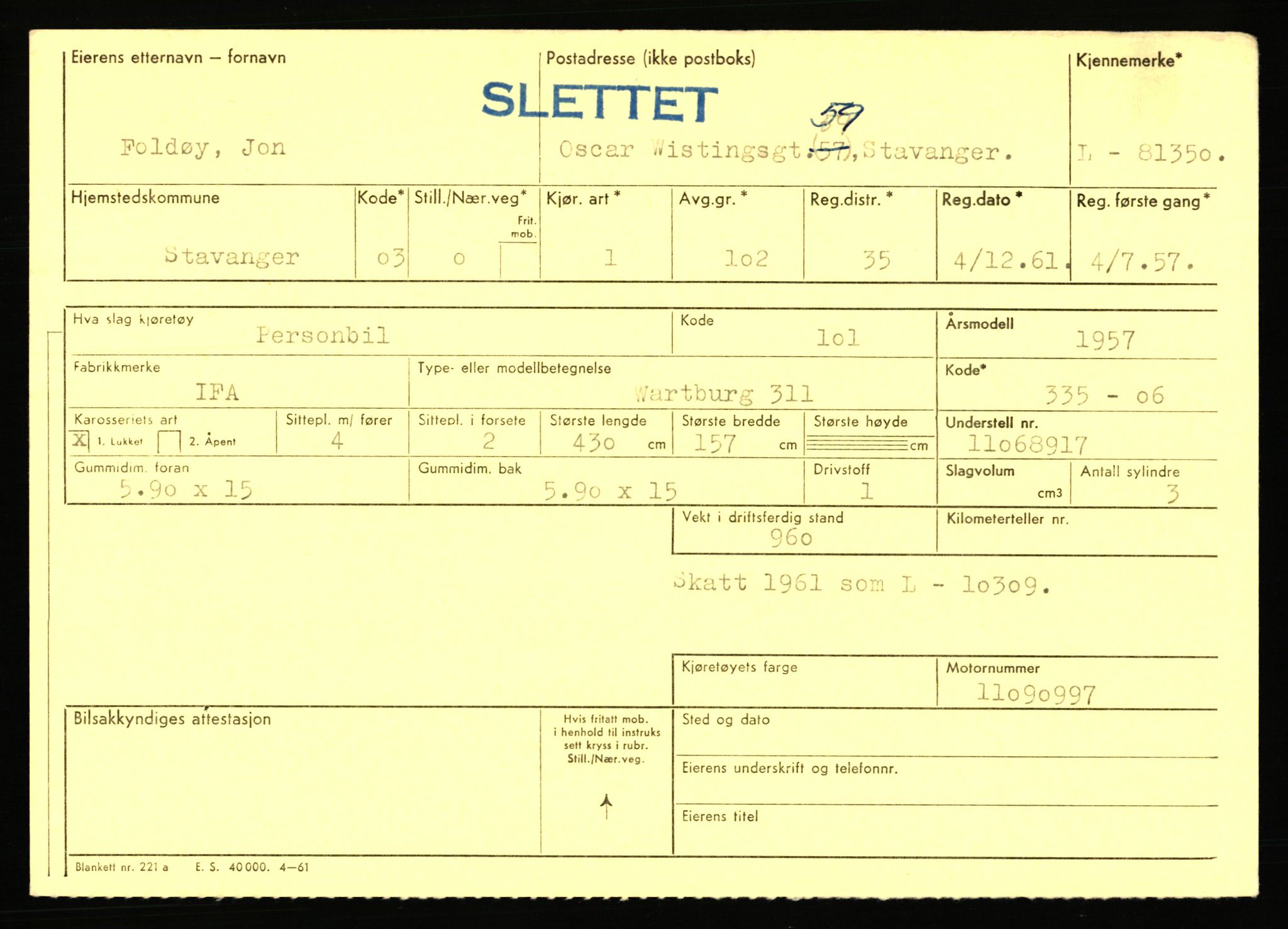 Stavanger trafikkstasjon, AV/SAST-A-101942/0/F/L0071: L-80500 - L-82199, 1930-1971, s. 1499