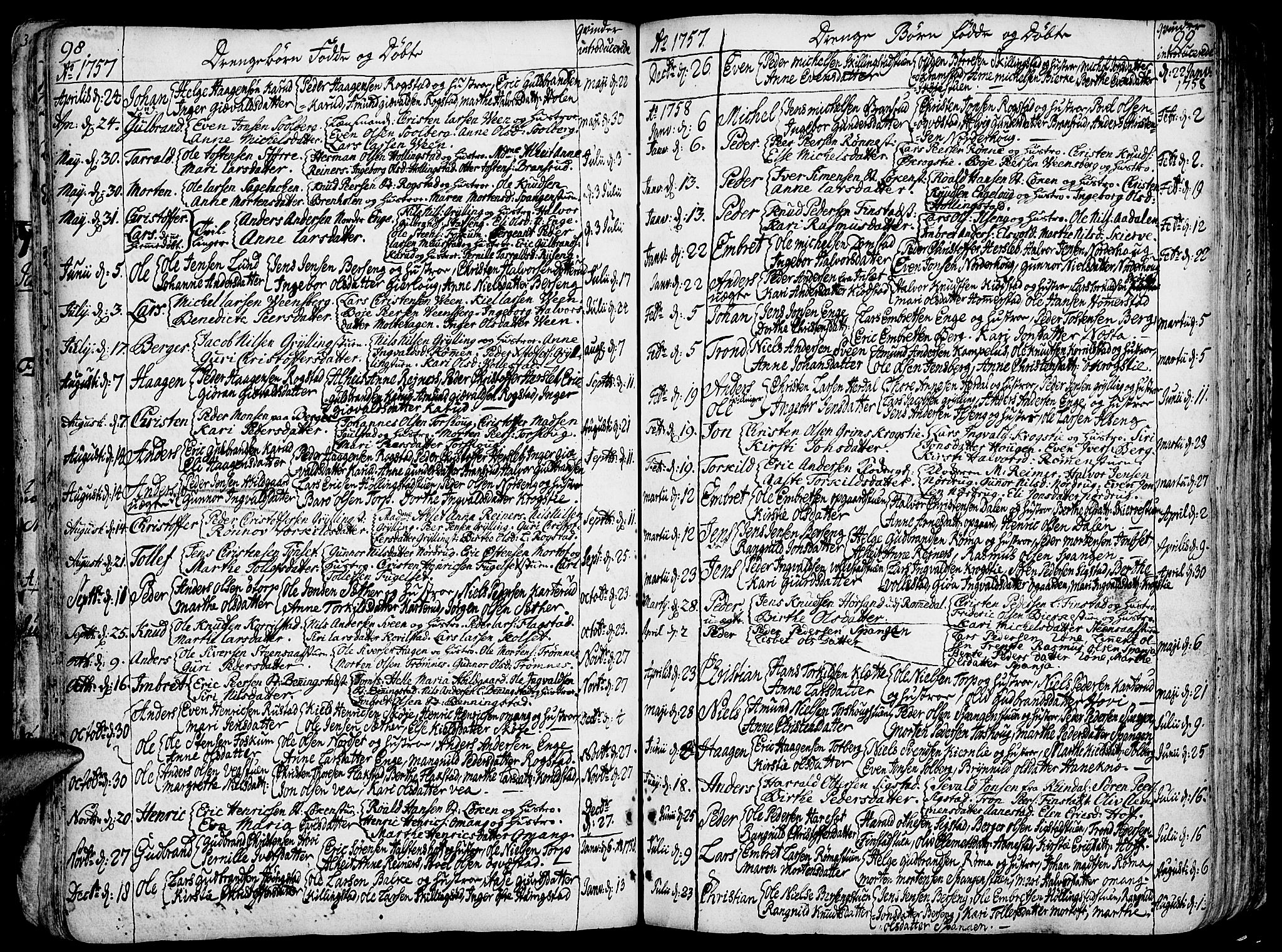 Løten prestekontor, AV/SAH-PREST-022/K/Ka/L0002: Ministerialbok nr. 2, 1731-1772, s. 98-99