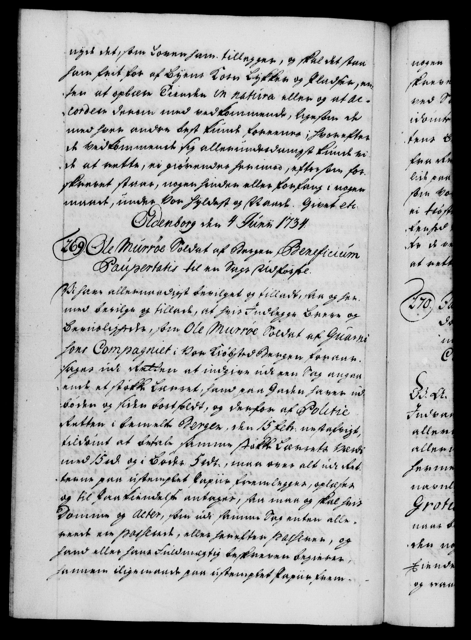 Danske Kanselli 1572-1799, AV/RA-EA-3023/F/Fc/Fca/Fcaa/L0028: Norske registre, 1733-1734, s. 526b