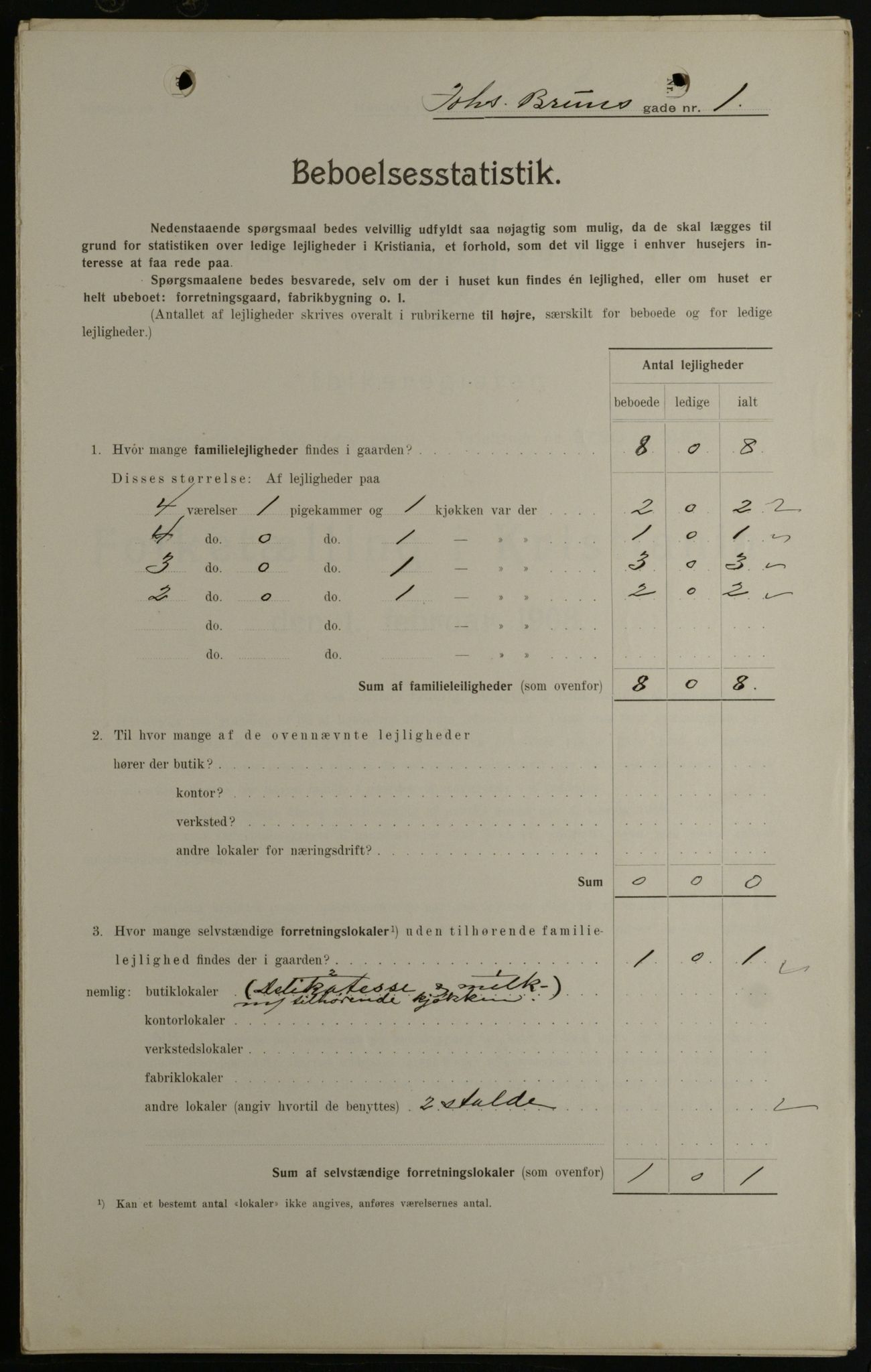 OBA, Kommunal folketelling 1.2.1908 for Kristiania kjøpstad, 1908, s. 42023