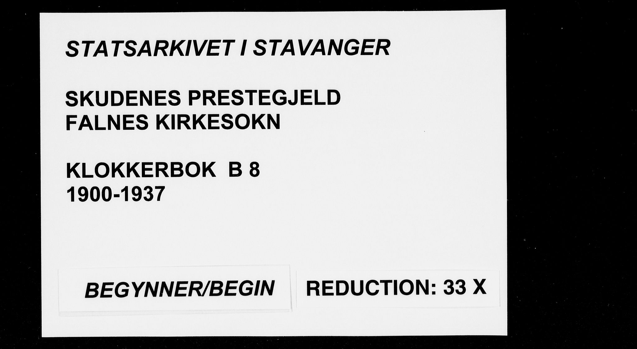 Skudenes sokneprestkontor, SAST/A -101849/H/Ha/Hab/L0008: Klokkerbok nr. B 8, 1900-1937