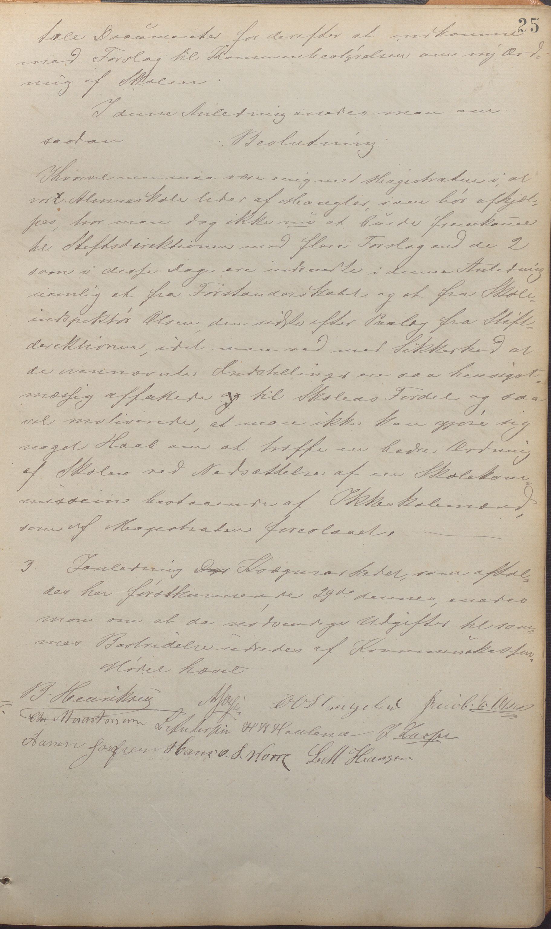 Kopervik Kommune - Formannskapet og Bystyret, IKAR/K-102468/A/Aa/L0002: Møtebok, 1874-1894, s. 25a