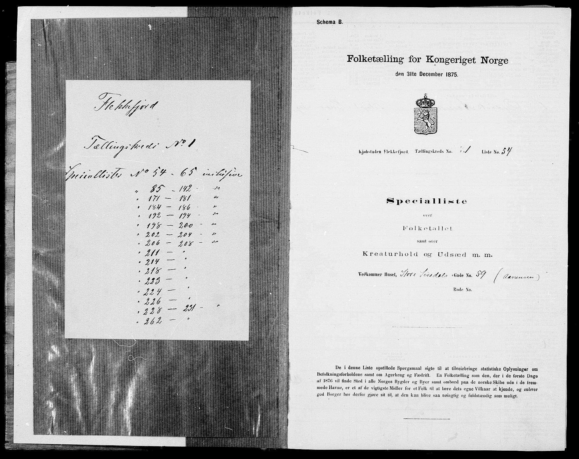 SAK, Folketelling 1875 for 1004B Flekkefjord prestegjeld, Flekkefjord kjøpstad, 1875, s. 11