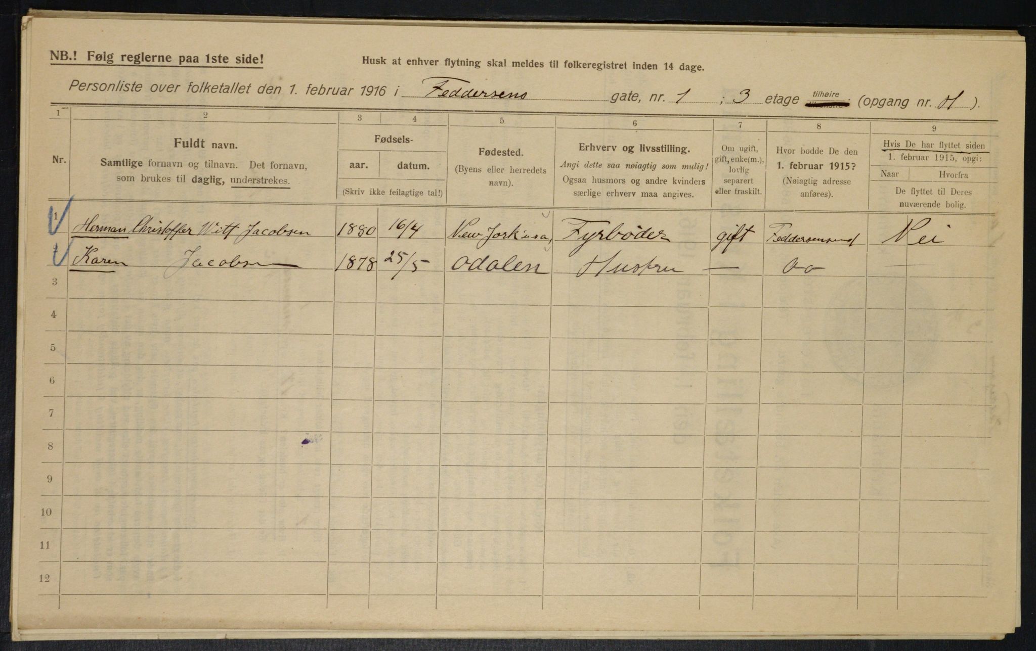 OBA, Kommunal folketelling 1.2.1916 for Kristiania, 1916, s. 24364