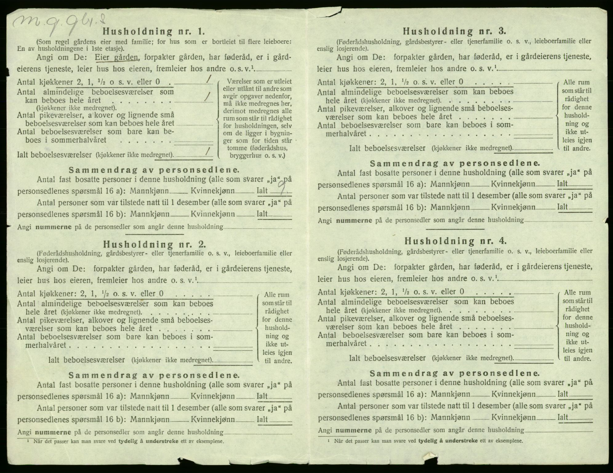 SAB, Folketelling 1920 for 1245 Sund herred, 1920, s. 39