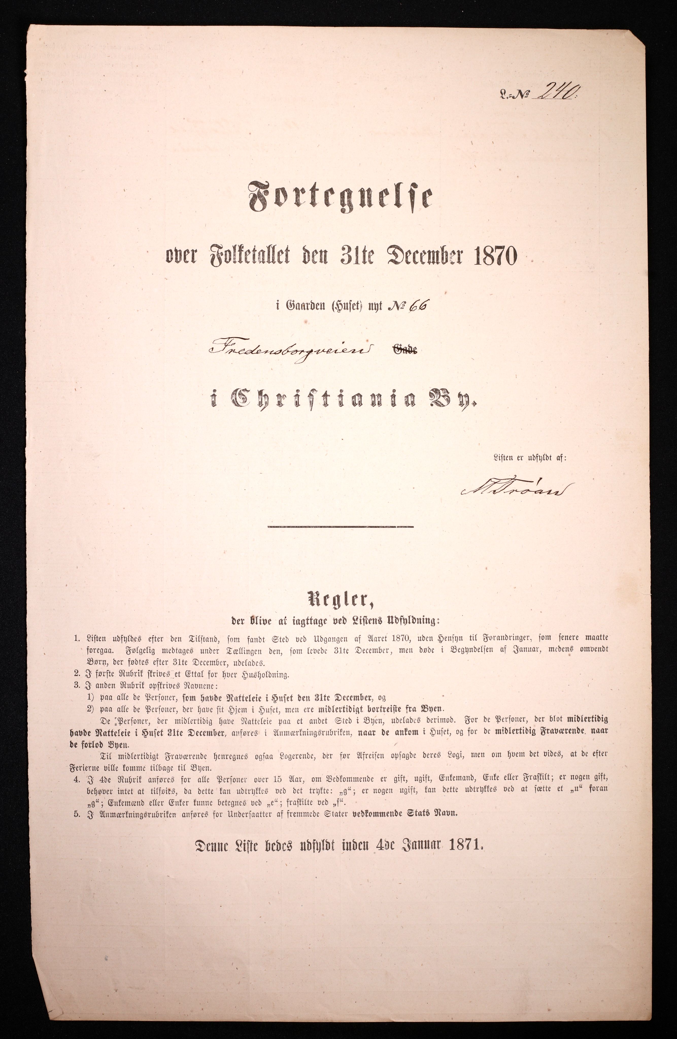 RA, Folketelling 1870 for 0301 Kristiania kjøpstad, 1870, s. 1051