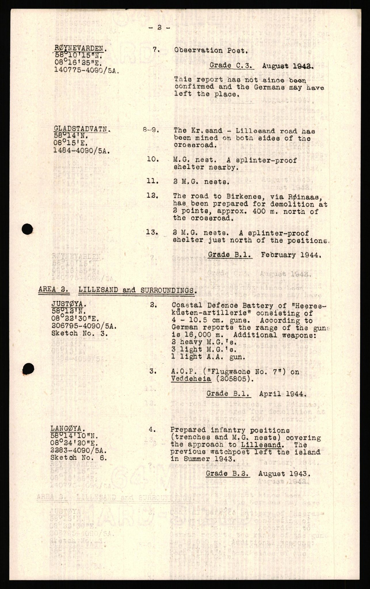 Forsvaret, Forsvarets overkommando II, AV/RA-RAFA-3915/D/Dd/L0002: Aust-Agder fylke, 1942-1944, s. 69