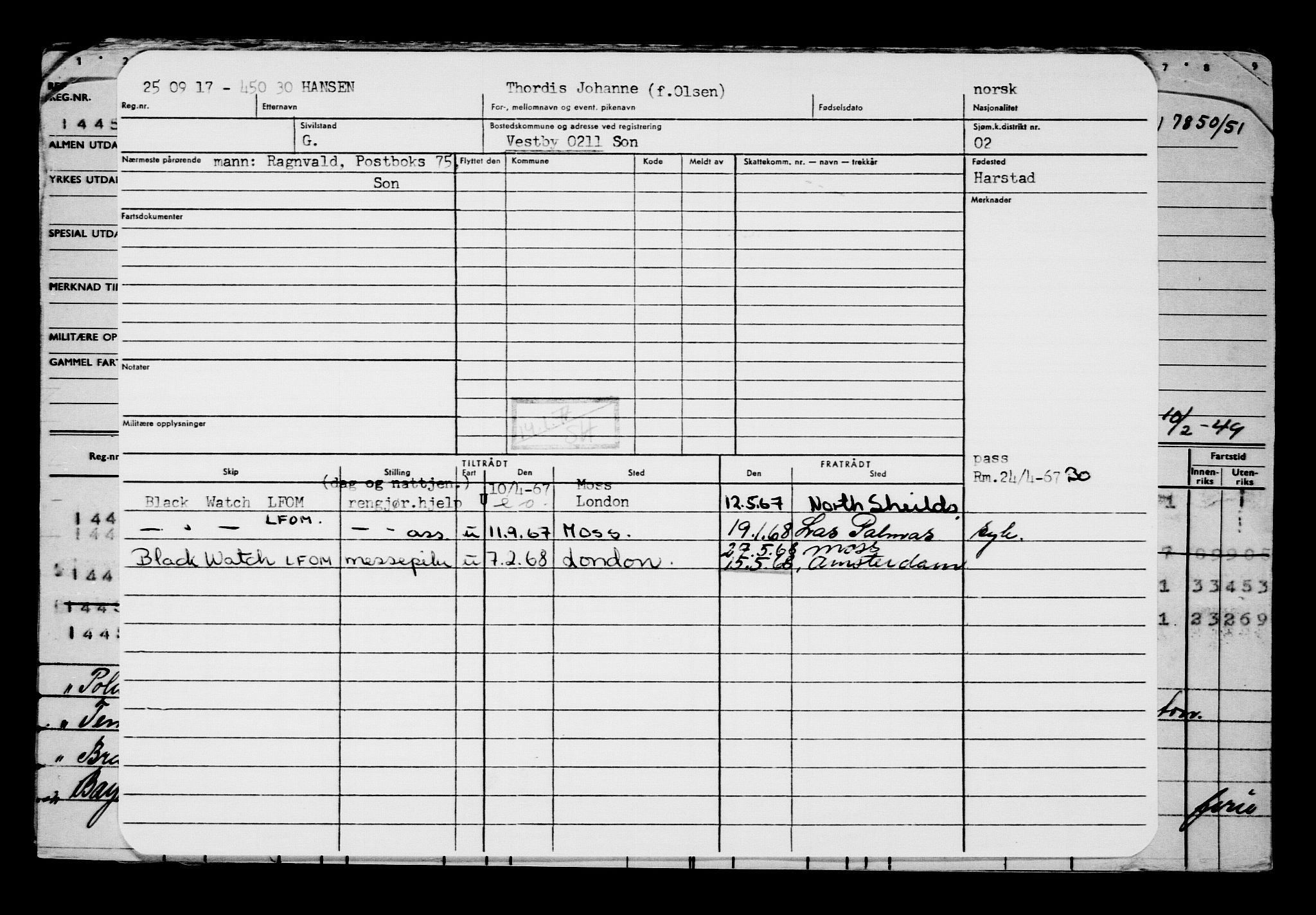 Direktoratet for sjømenn, AV/RA-S-3545/G/Gb/L0152: Hovedkort, 1917, s. 133