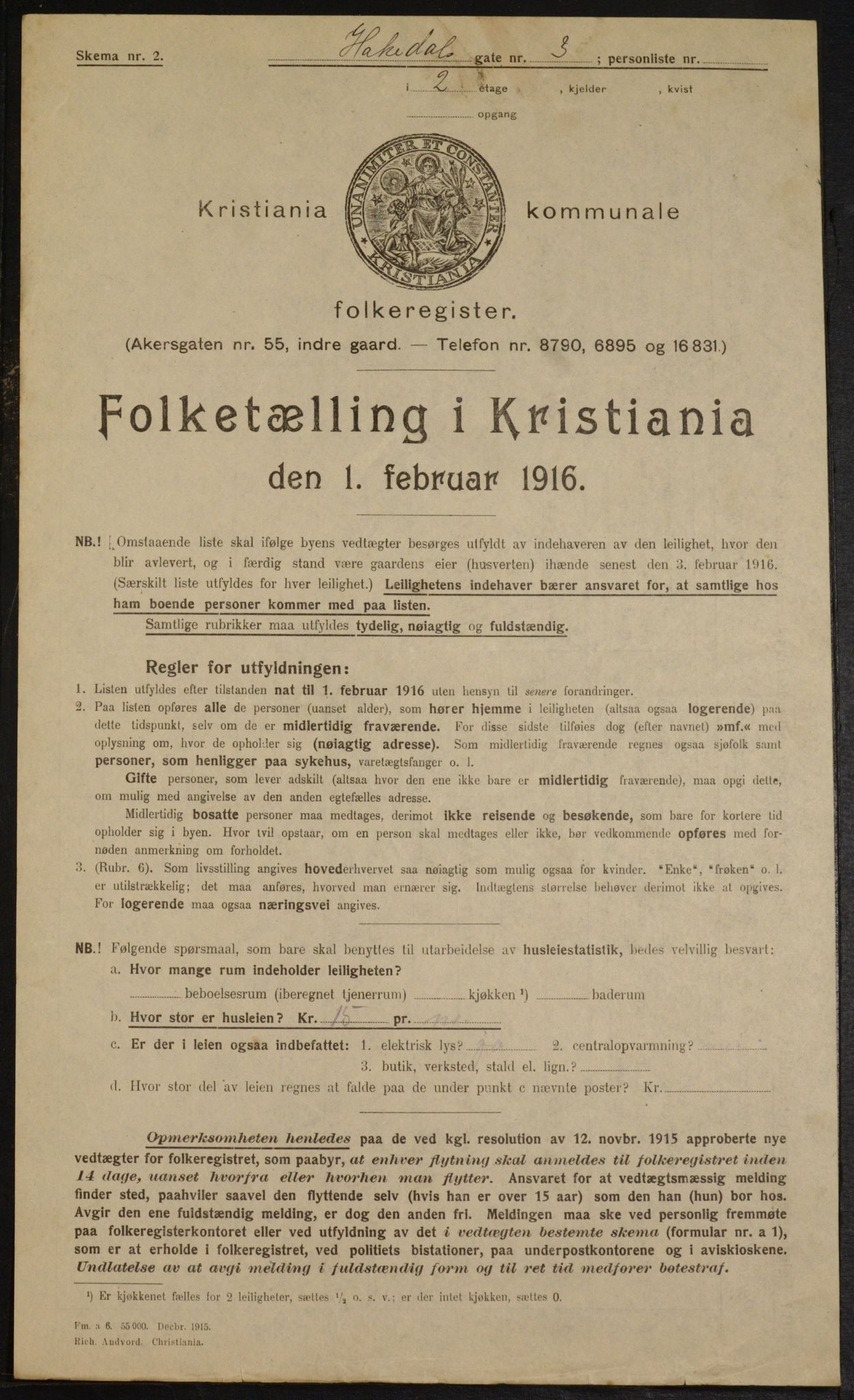 OBA, Kommunal folketelling 1.2.1916 for Kristiania, 1916, s. 34577