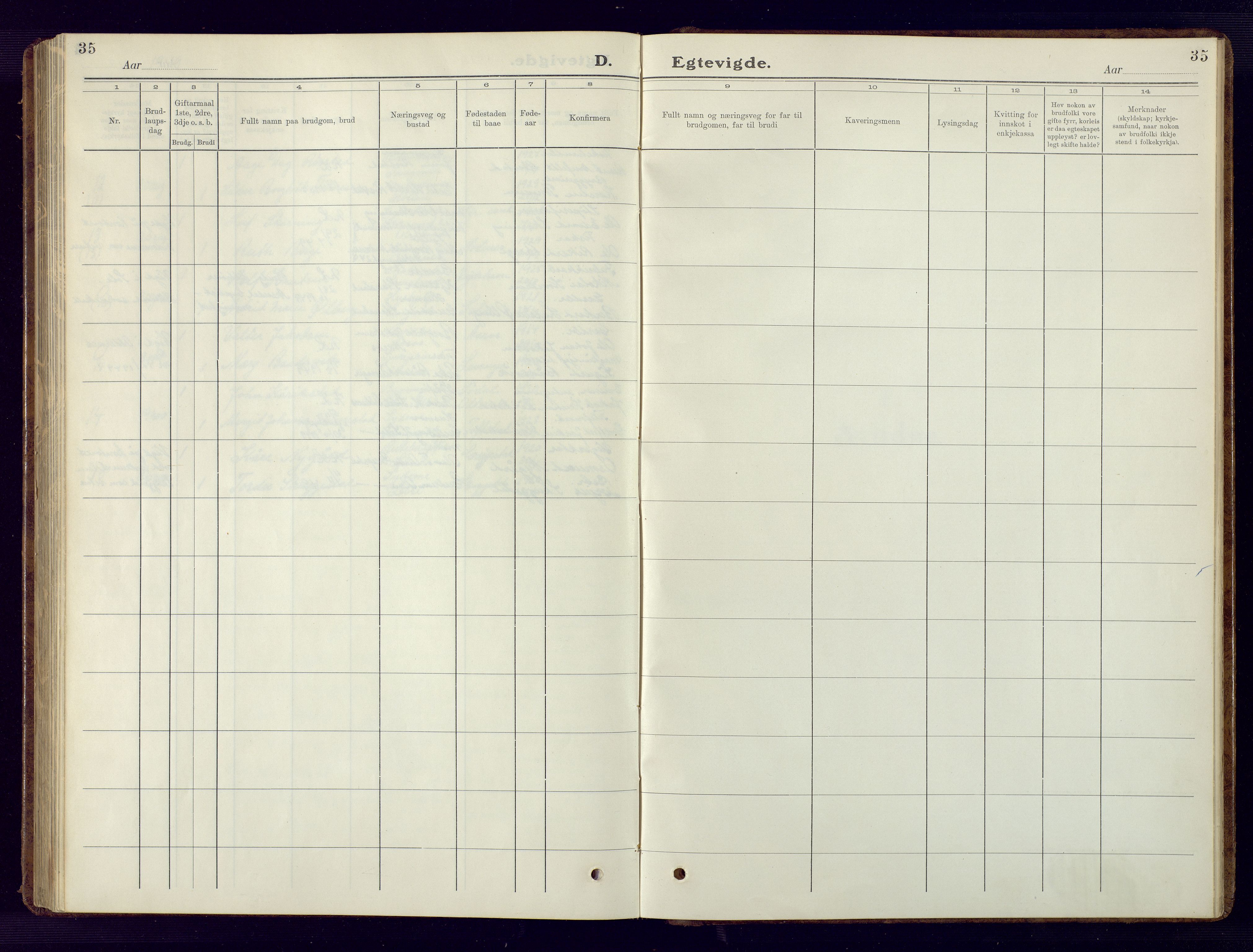 Søgne sokneprestkontor, AV/SAK-1111-0037/F/Fb/Fbb/L0008: Klokkerbok nr. B 8, 1932-1949, s. 35