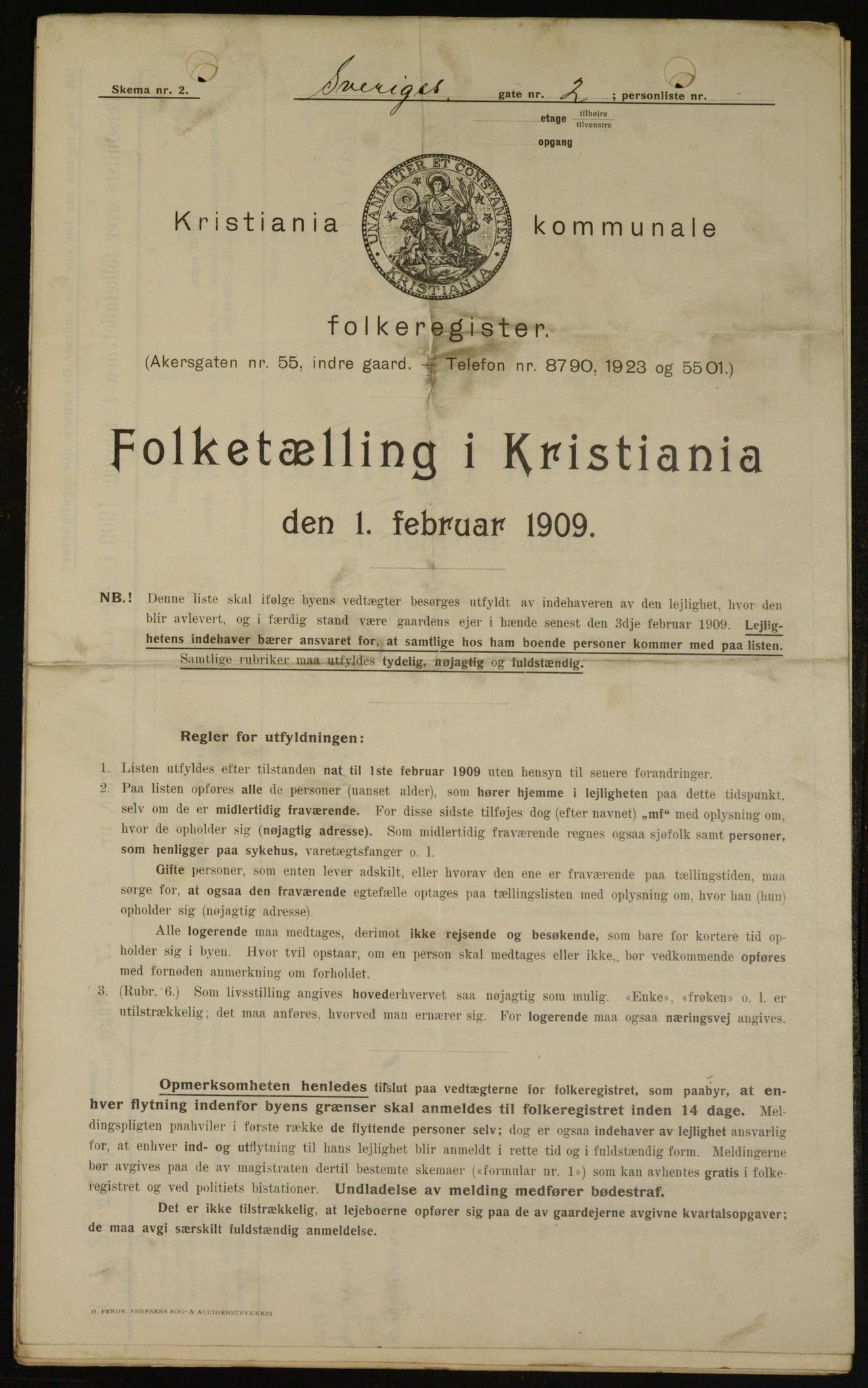 OBA, Kommunal folketelling 1.2.1909 for Kristiania kjøpstad, 1909, s. 95683