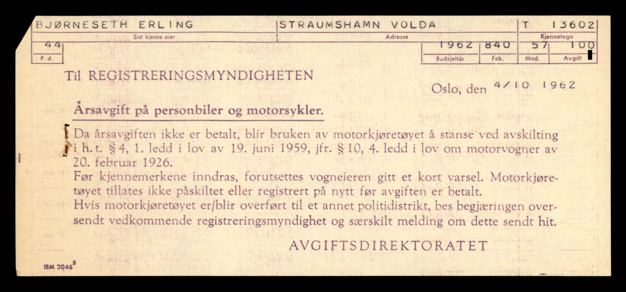 Møre og Romsdal vegkontor - Ålesund trafikkstasjon, AV/SAT-A-4099/F/Fe/L0040: Registreringskort for kjøretøy T 13531 - T 13709, 1927-1998, s. 1294