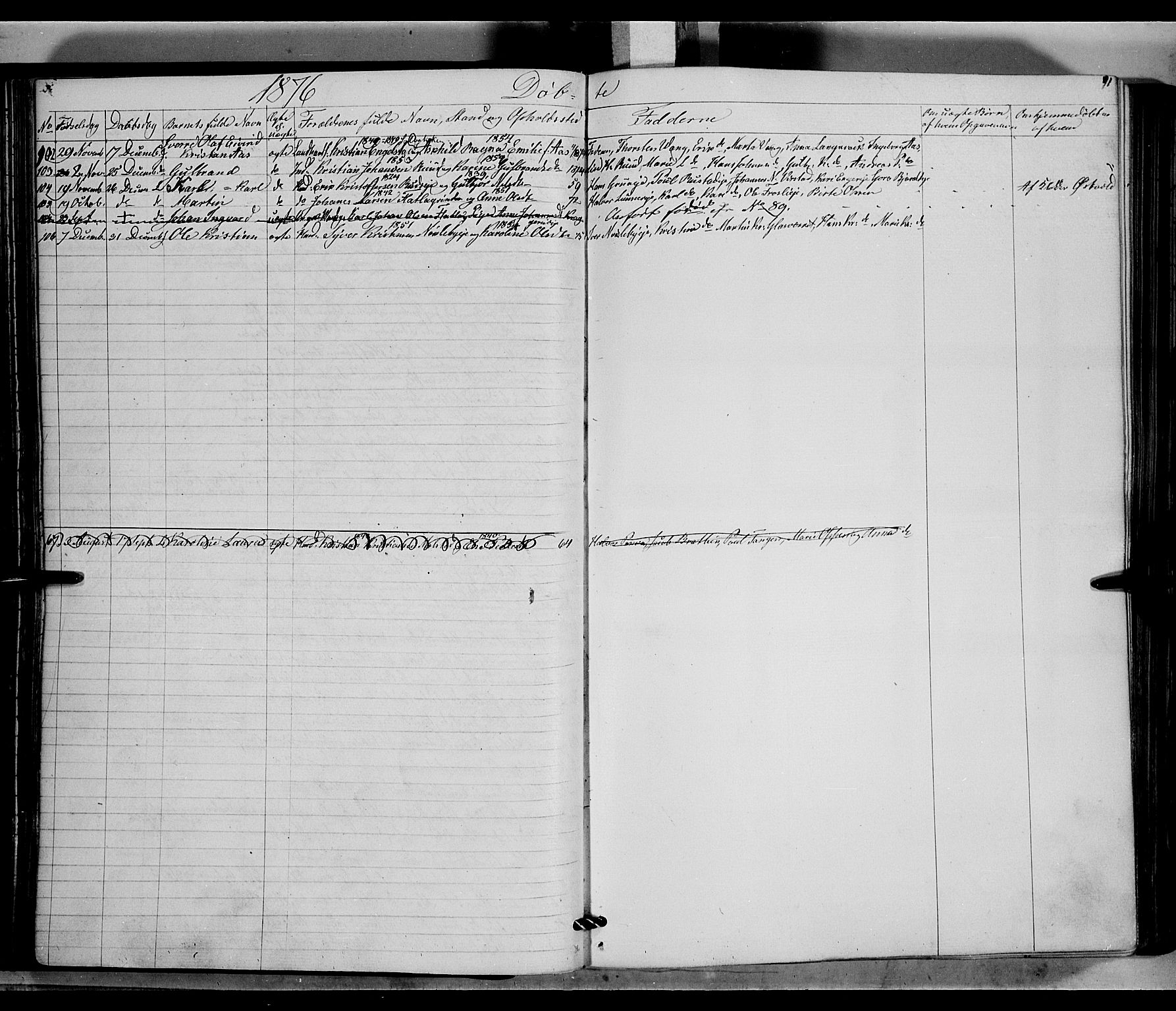 Jevnaker prestekontor, SAH/PREST-116/H/Ha/Haa/L0007: Ministerialbok nr. 7, 1858-1876, s. 91
