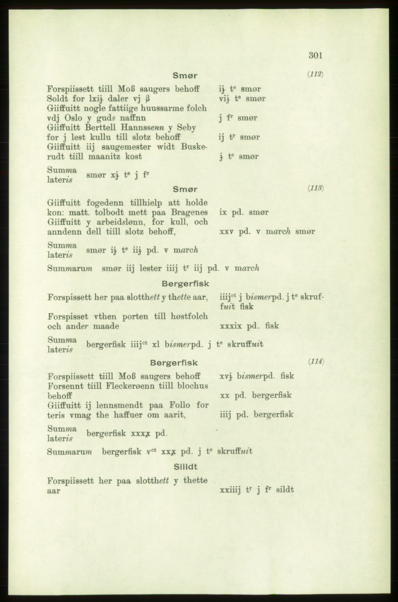 Publikasjoner utgitt av Arkivverket, PUBL/PUBL-001/C/0001: Bind 1: Rekneskap for Akershus len 1557-1558, 1557-1558, s. 301
