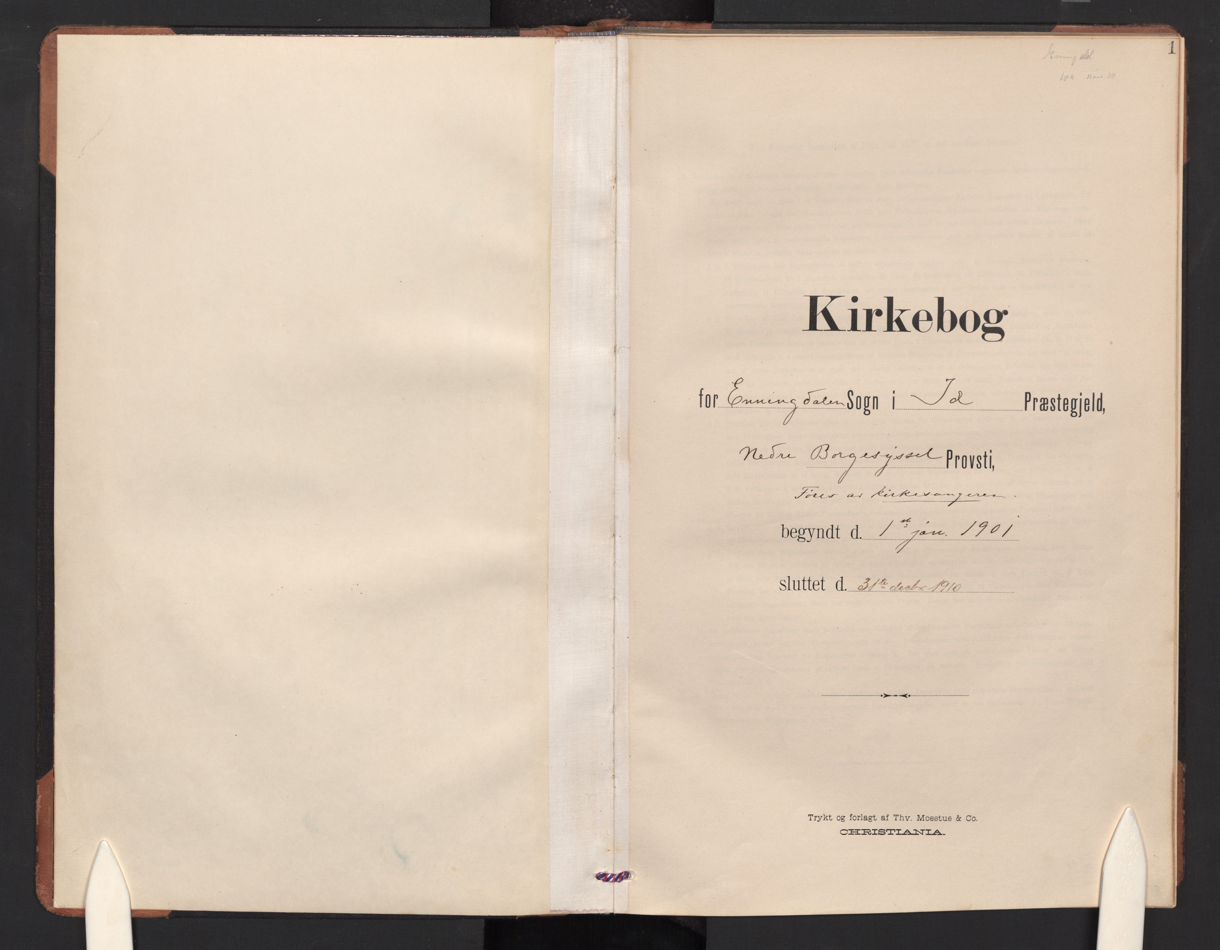 Idd prestekontor Kirkebøker, SAO/A-10911/G/Gc/L0001: Klokkerbok nr. III 1, 1901-1910, s. 1