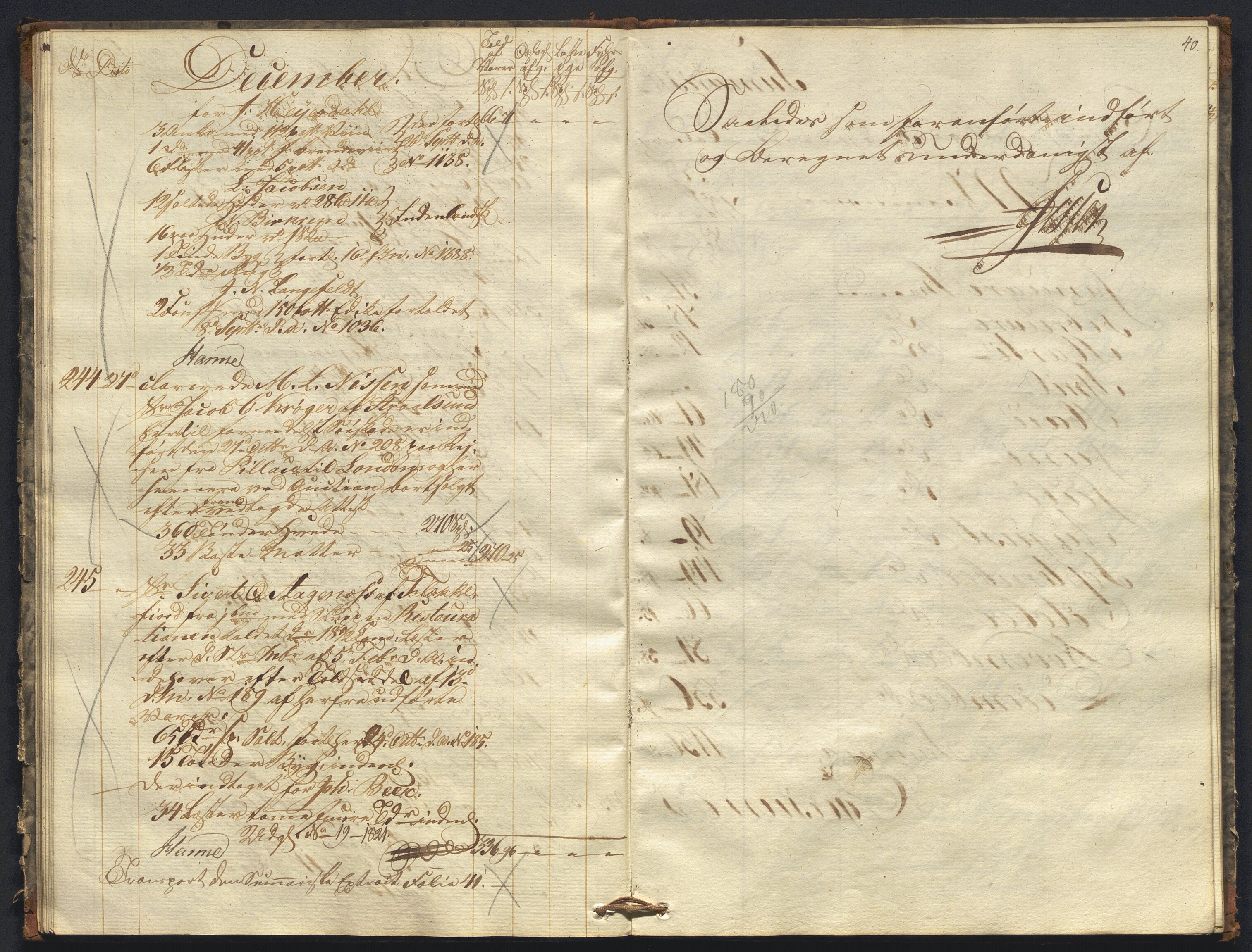 Revisjonsdepartementet, 2. revisjonskontor, AV/RA-S-1115/E/E010/L0060: Egersund: Tollbok, 1820, s. 39b-40a