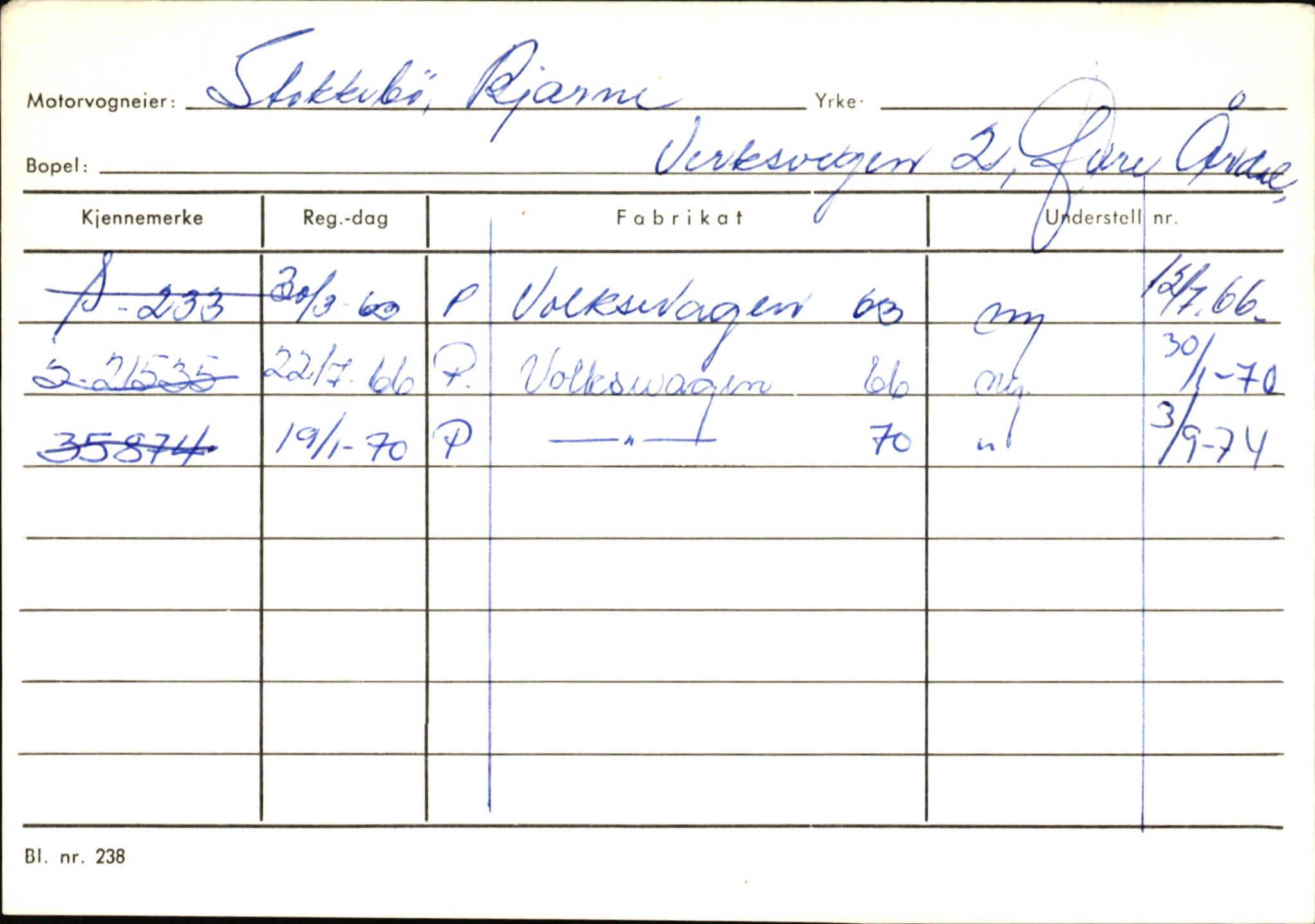 Statens vegvesen, Sogn og Fjordane vegkontor, SAB/A-5301/4/F/L0146: Registerkort Årdal R-Å samt diverse kort, 1945-1975, s. 626