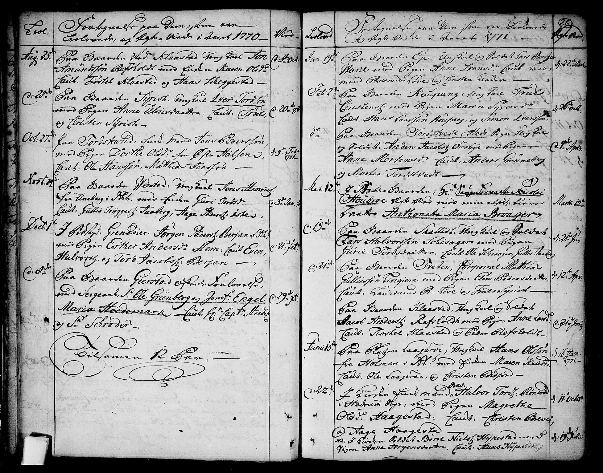 Tjølling kirkebøker, SAKO/A-60/F/Fa/L0003: Ministerialbok nr. 3, 1735-1778, s. 26