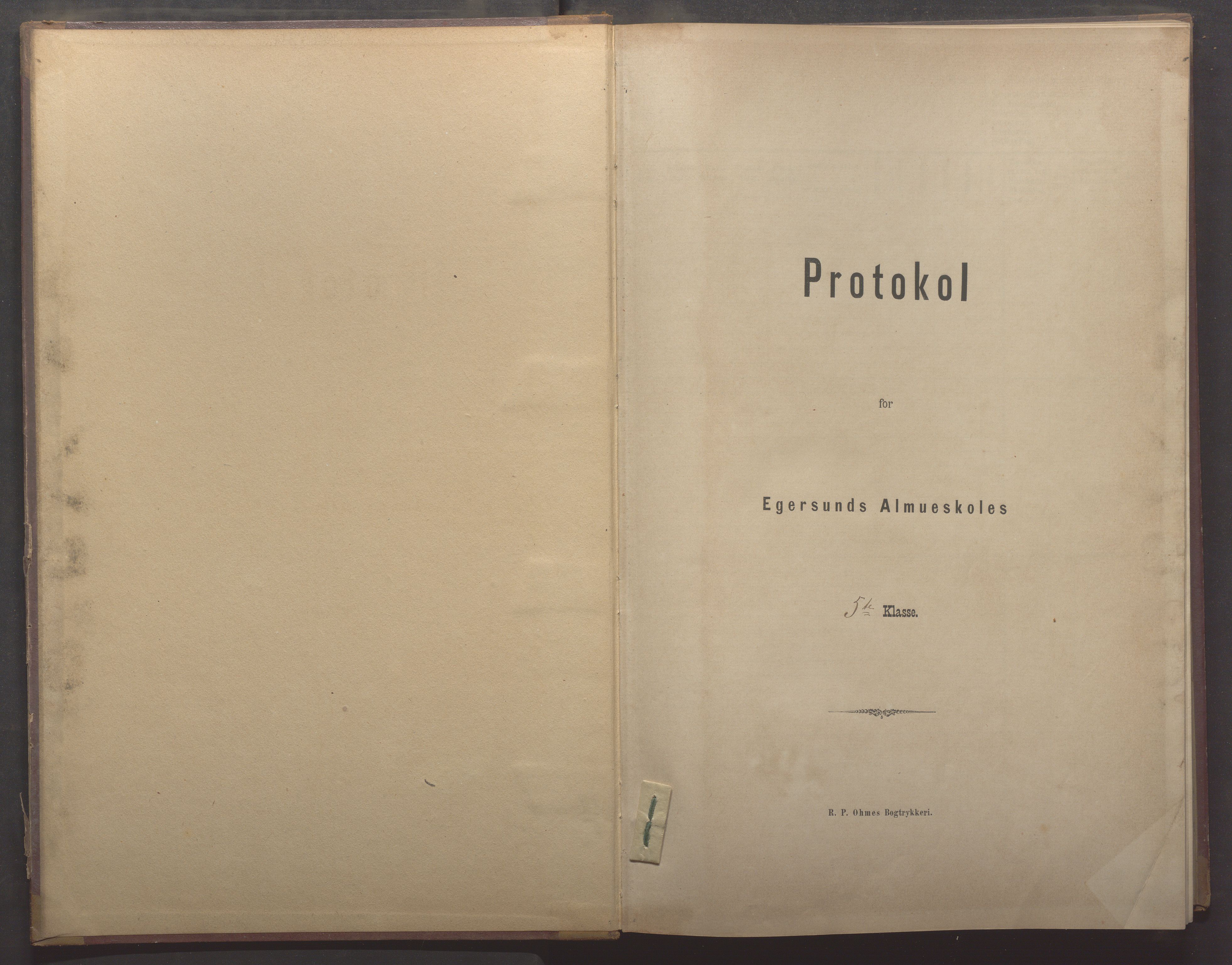 Egersund kommune (Ladested) - Egersund almueskole/folkeskole, IKAR/K-100521/H/L0022: Skoleprotokoll - Almueskolen, 5. klasse, 1886-1892