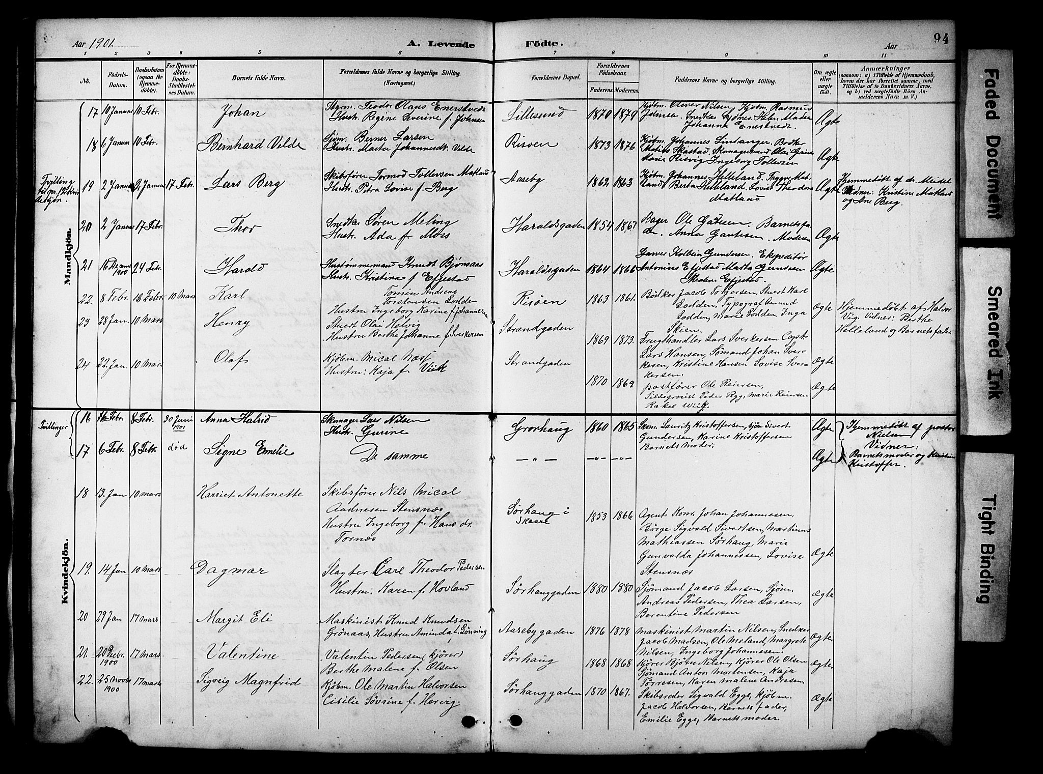 Haugesund sokneprestkontor, AV/SAST-A -101863/H/Ha/Hab/L0005: Klokkerbok nr. B 5, 1894-1908, s. 94