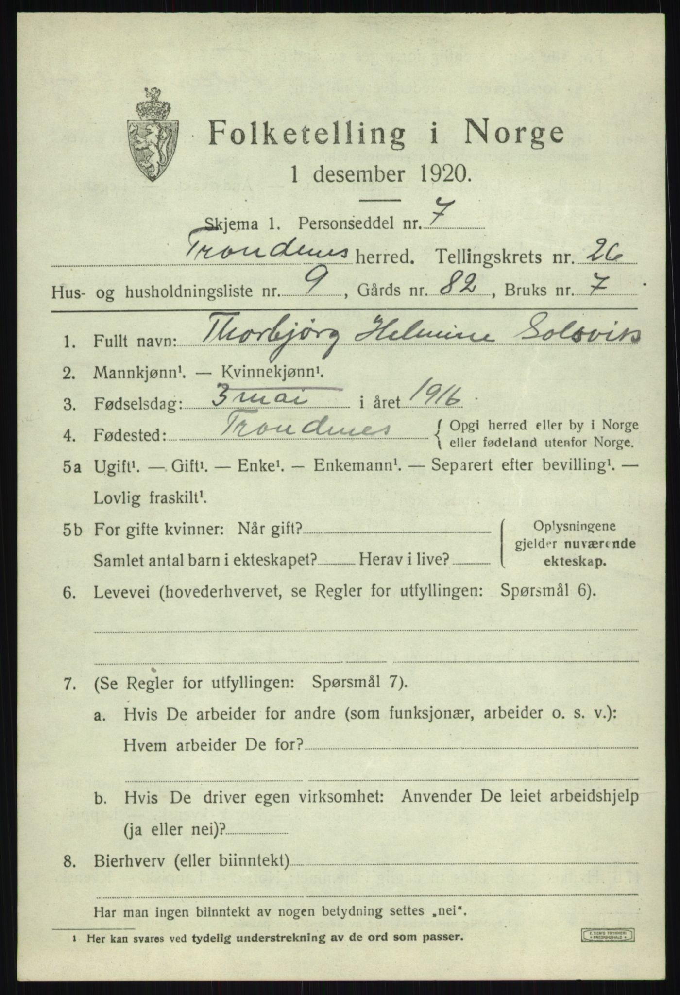 SATØ, Folketelling 1920 for 1914 Trondenes herred, 1920, s. 18960