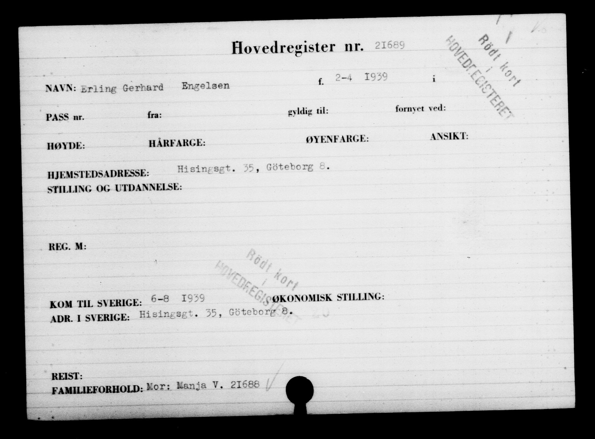 Den Kgl. Norske Legasjons Flyktningskontor, RA/S-6753/V/Va/L0009: Kjesäterkartoteket.  Flyktningenr. 18502-22048, 1940-1945, s. 2714